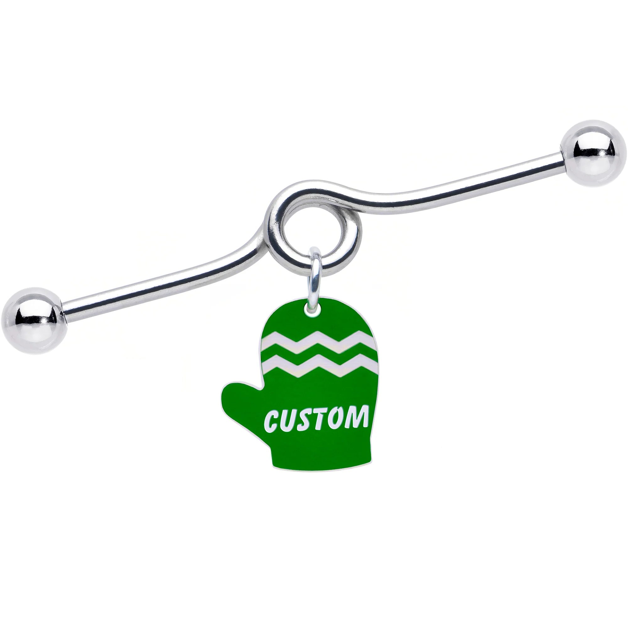 Custom Holiday Mitten Personalized Industrial Barbell - Image 7
