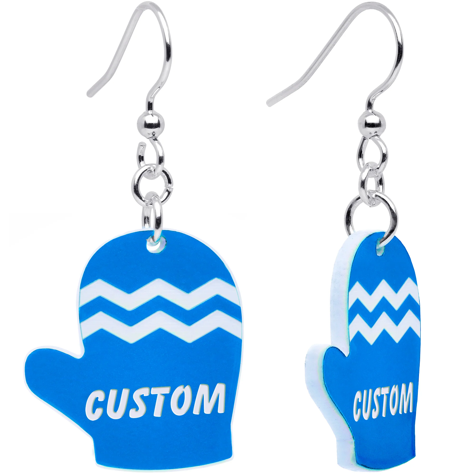 Custom Holiday Mittens Personalized Dangle Earrings - Image 4