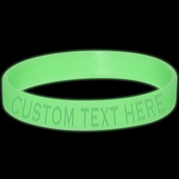 Custom No. 1 BLUE Glow in the Dark Silicone Bracelet - Image 2