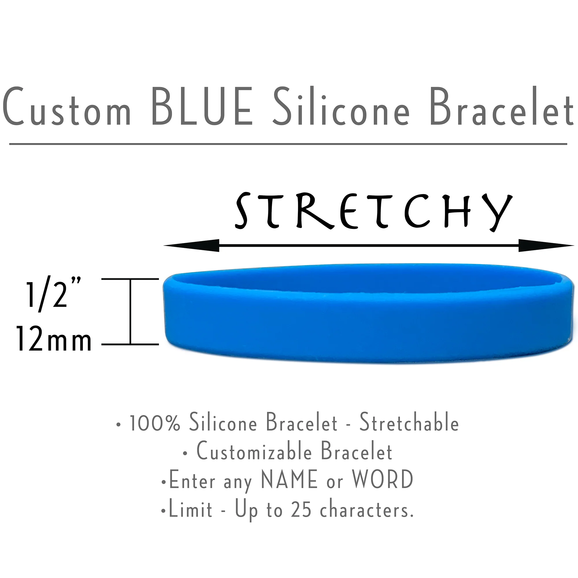 Custom No. 1 BLUE Silicone Bracelet - Image 3