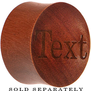 Custom Organic Sawo Wood PersonalizedSaddle Plug - buy 2 for a pair - Image 2