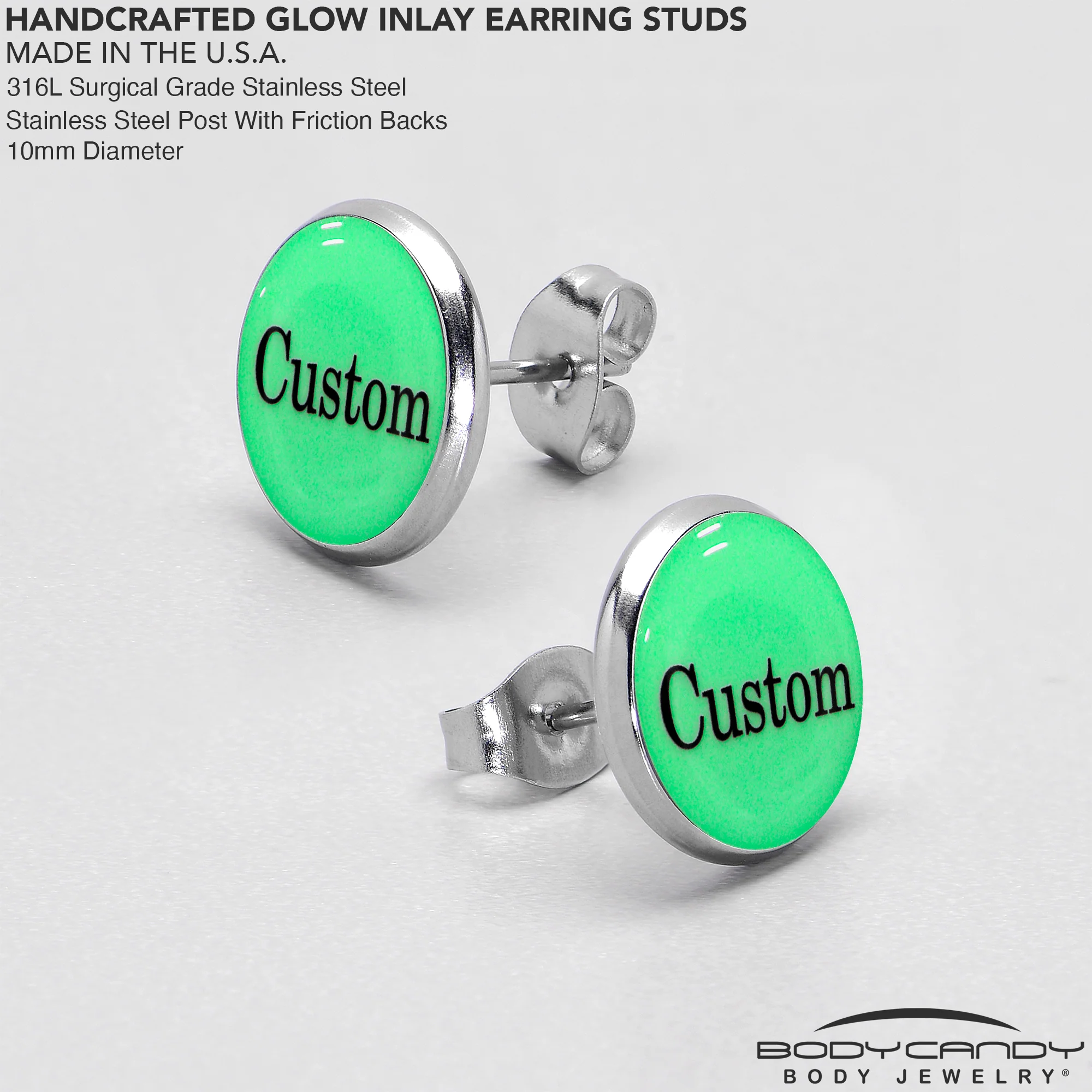 Custom Personalized Glow in the Dark Stud Earrings - Image 10