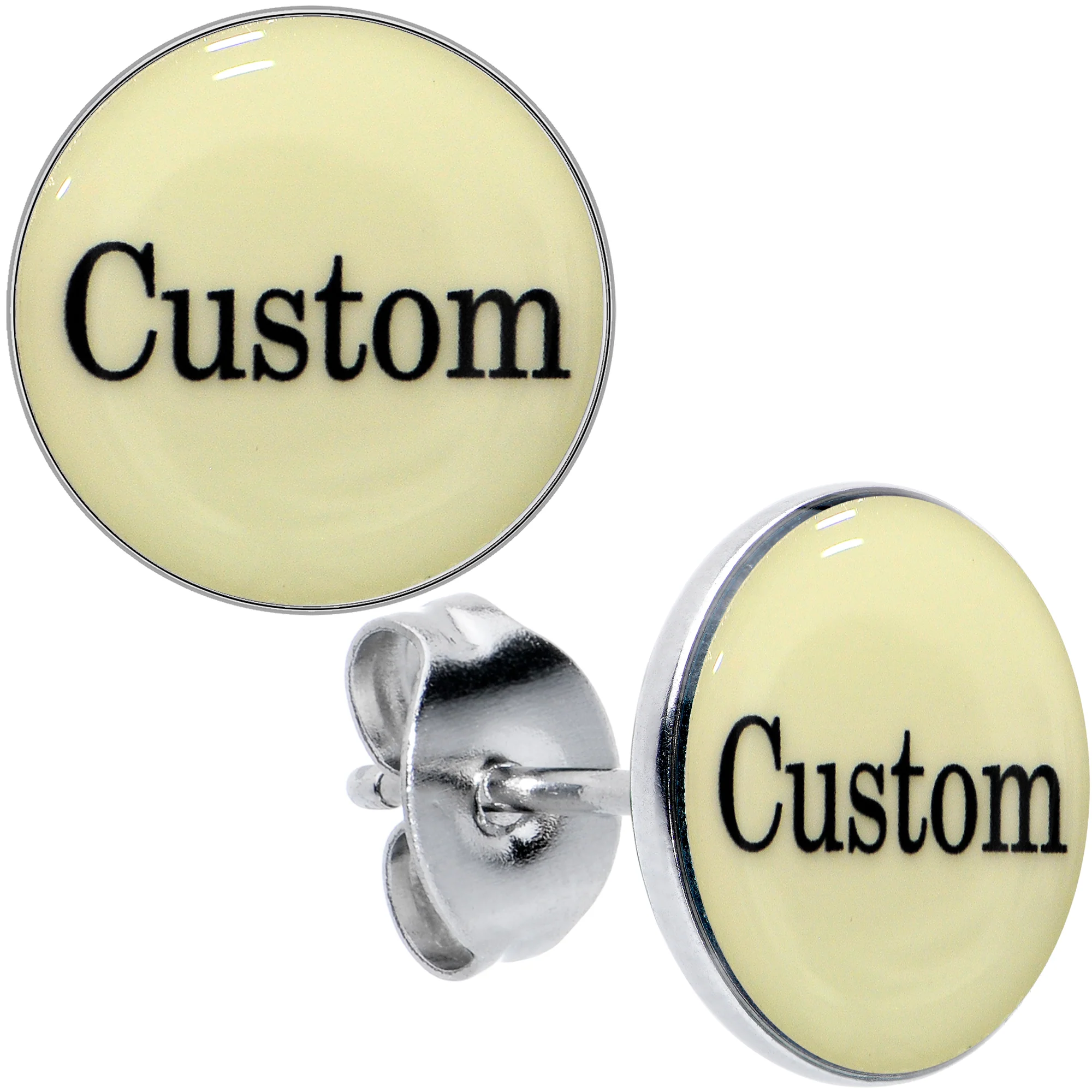 Custom Personalized Glow in the Dark Stud Earrings - Image 12