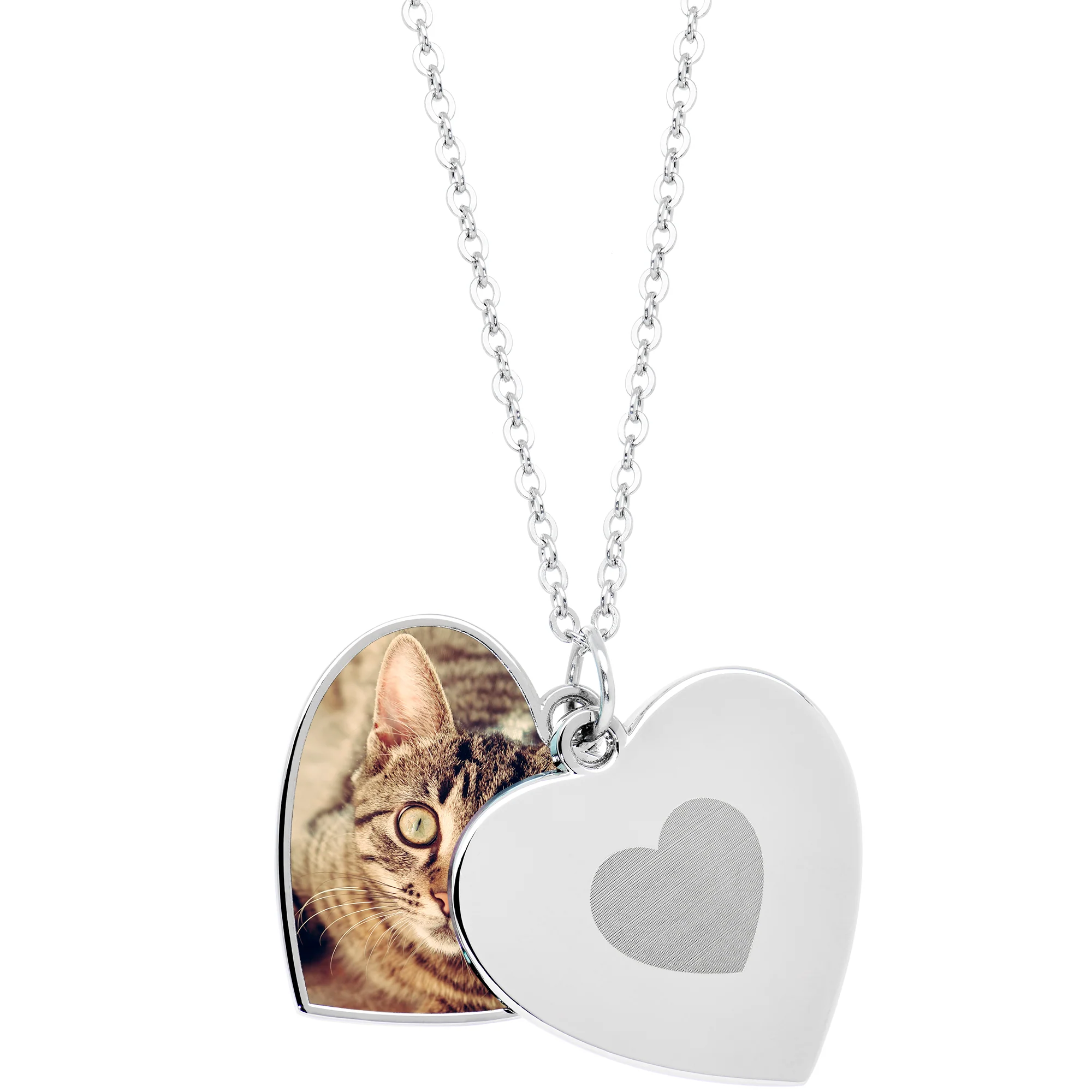 Custom Photo Sliding Locket Heart Pendant Necklace - Image 6