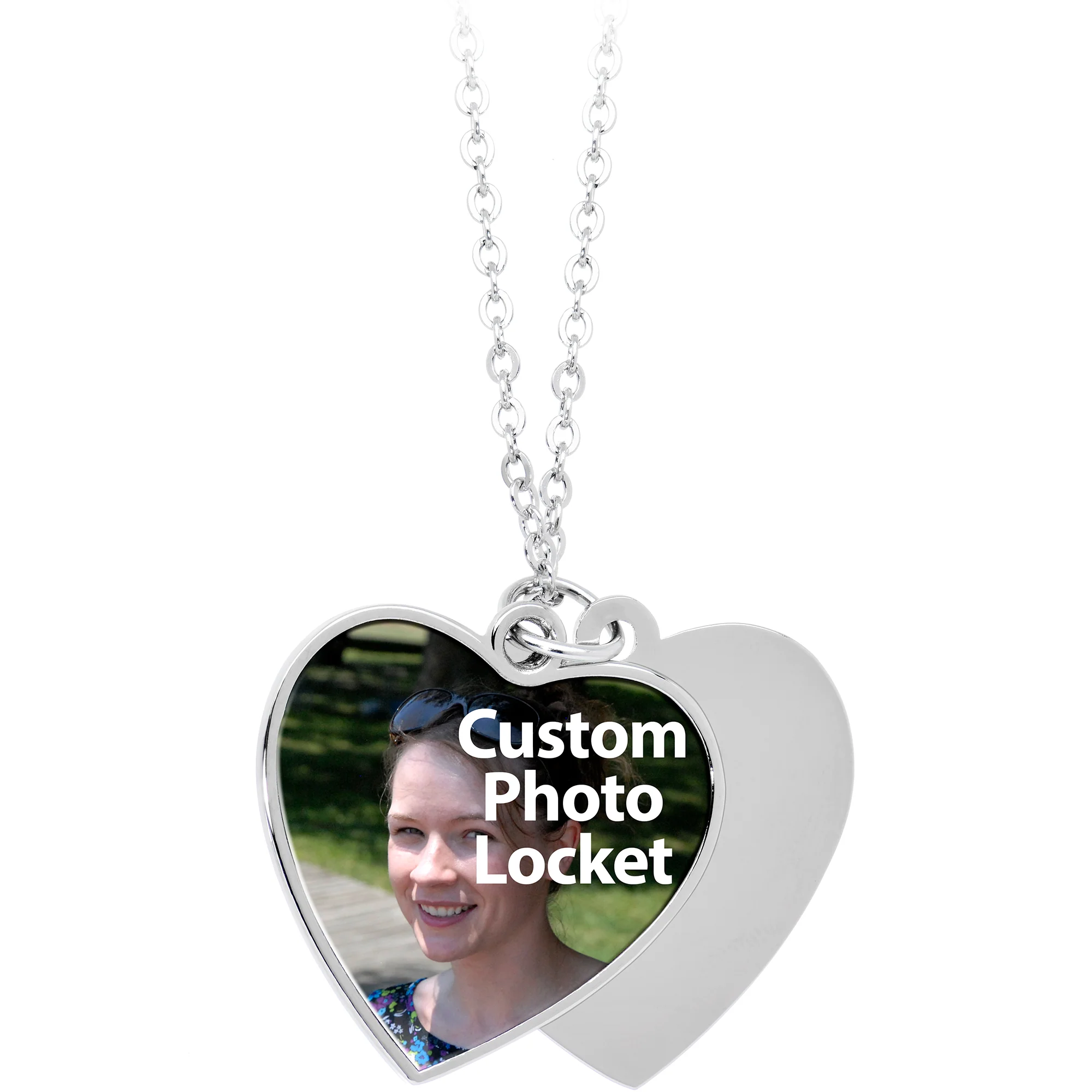Custom Photo Sliding Locket Heart Pendant Necklace - Image 7