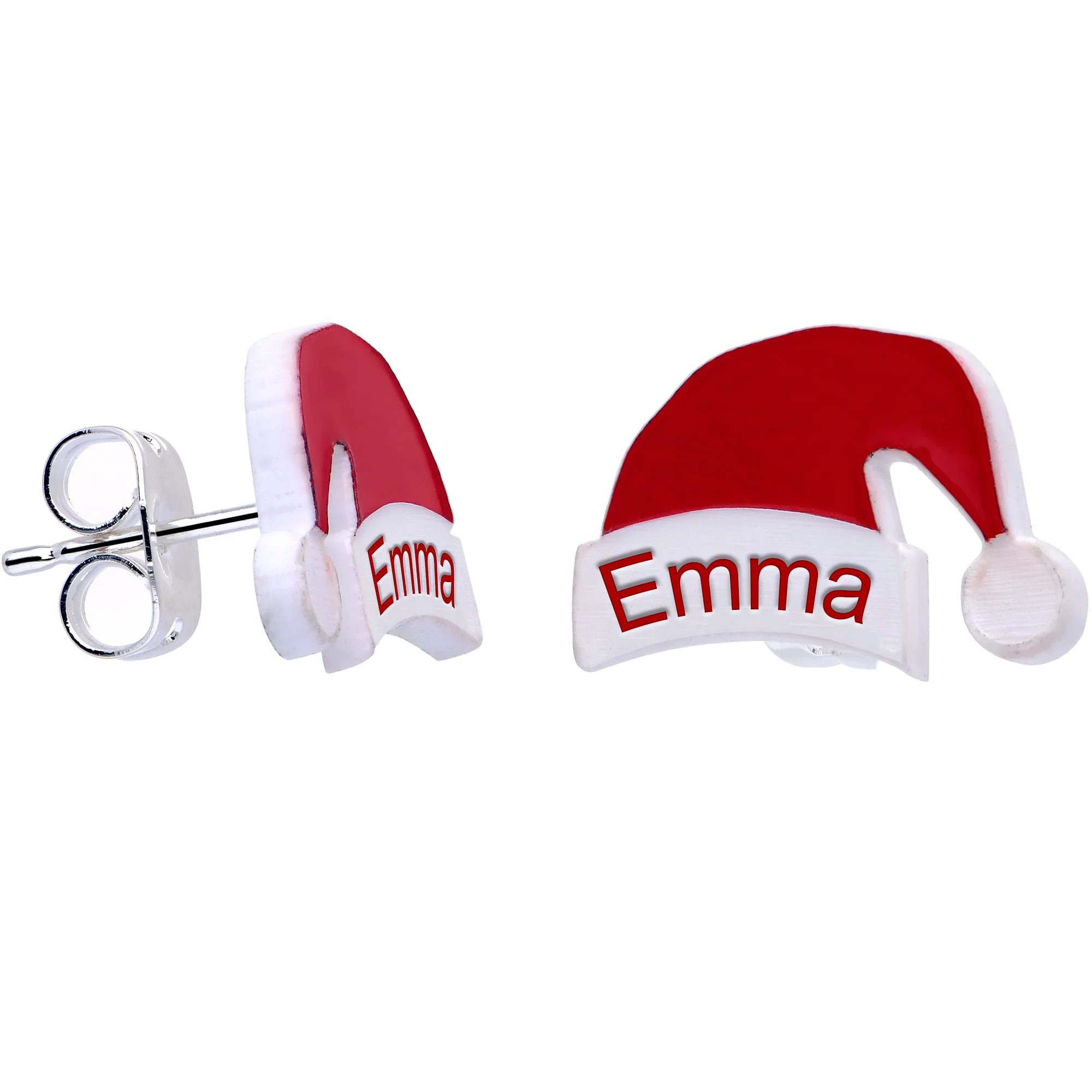 Custom Santa Hat Personalized Stud Earrings - Image 2