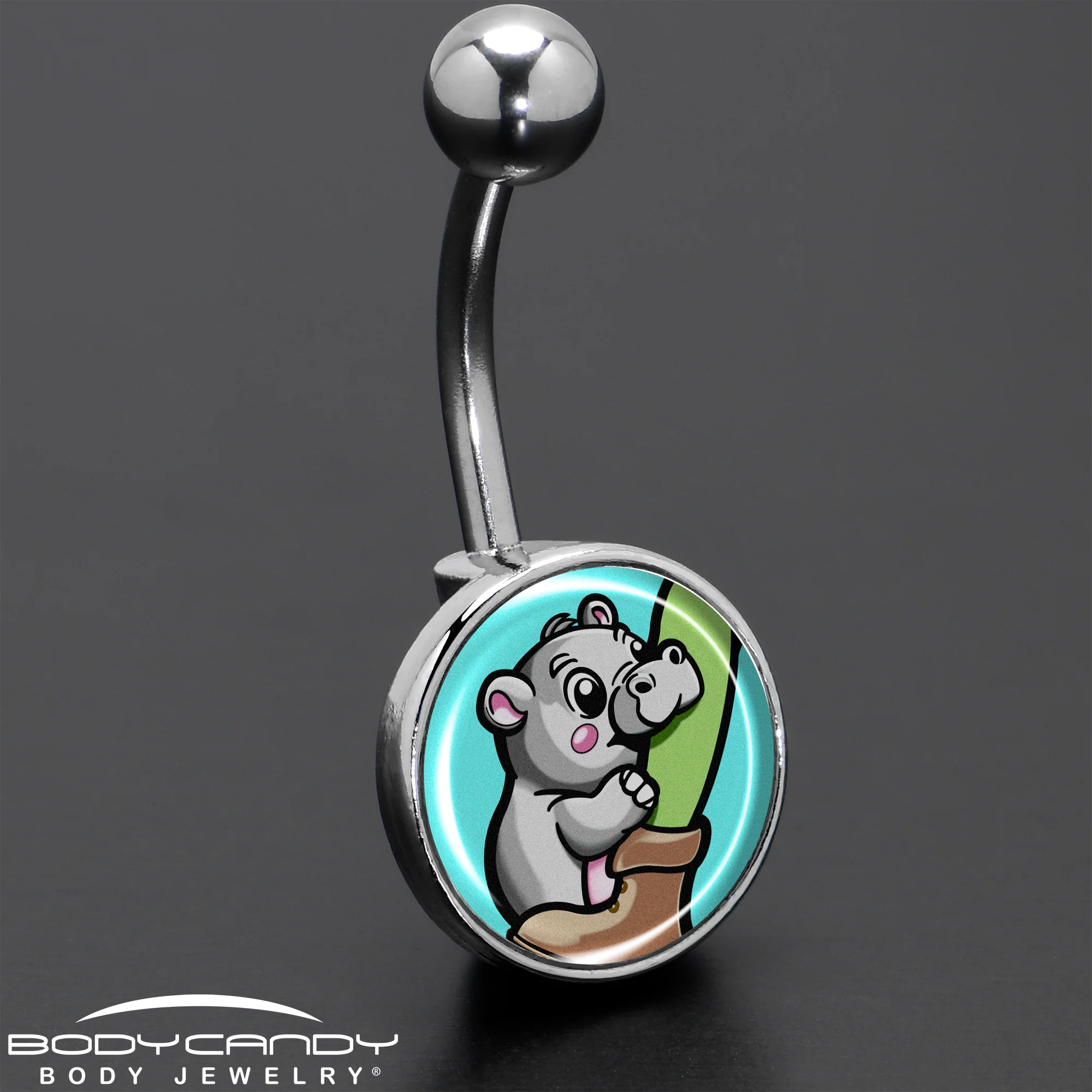Cute Biting Baby Hippo Belly Ring - Image 8