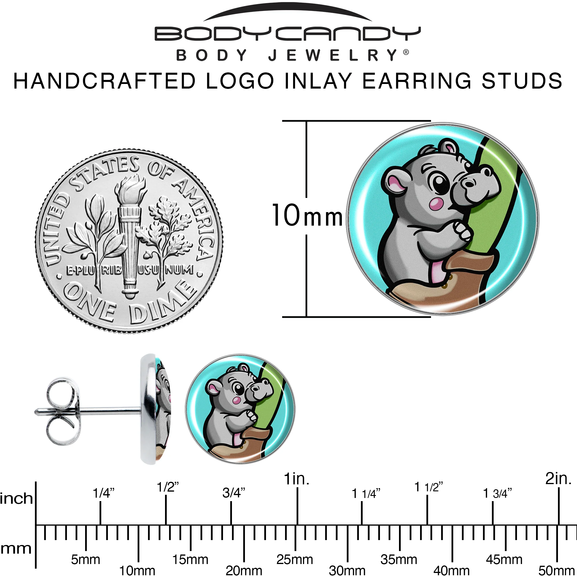 Cute Biting Baby Hippo Stud Earrings - Image 6