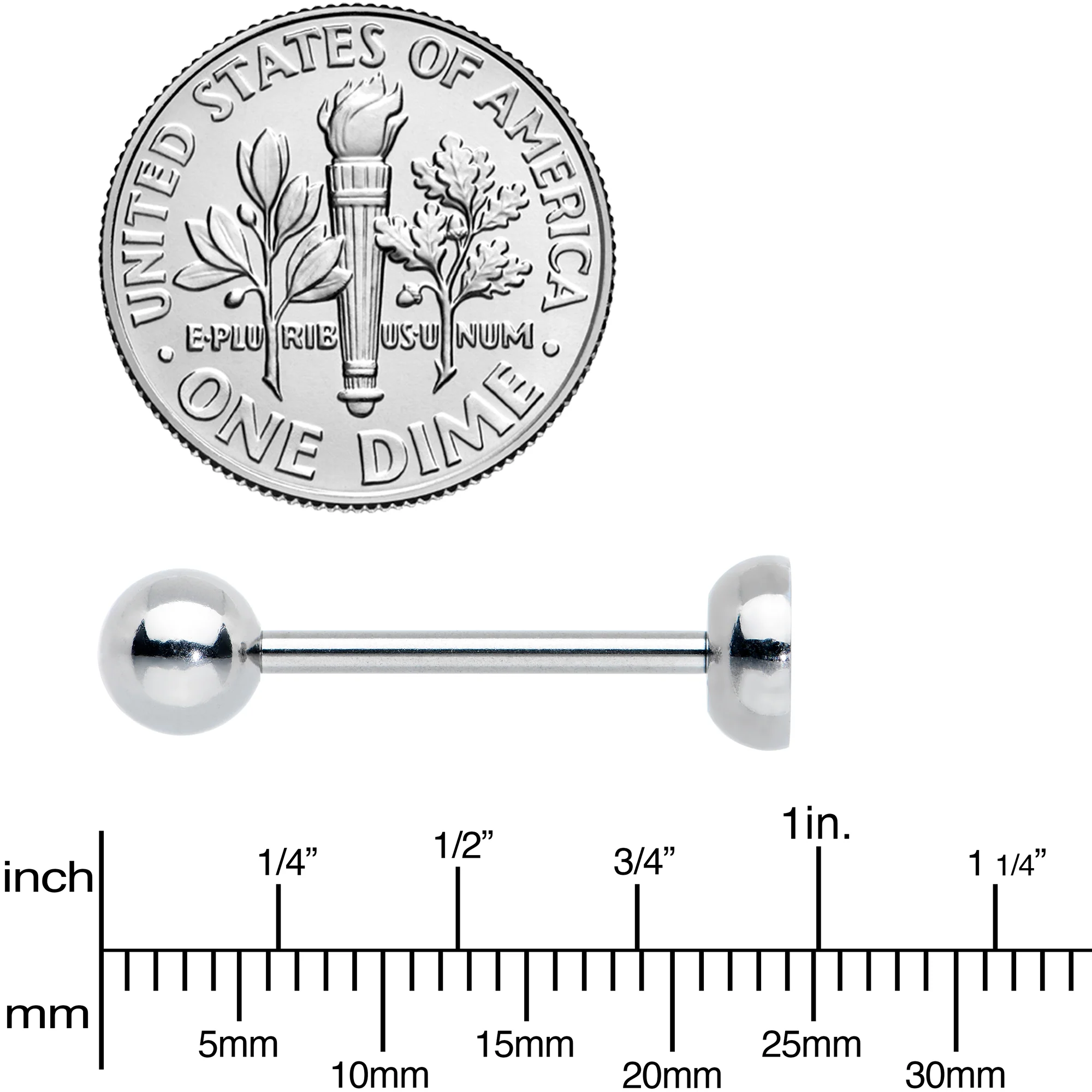 Cute Little Clock Barbell Tongue Ring - Image 4
