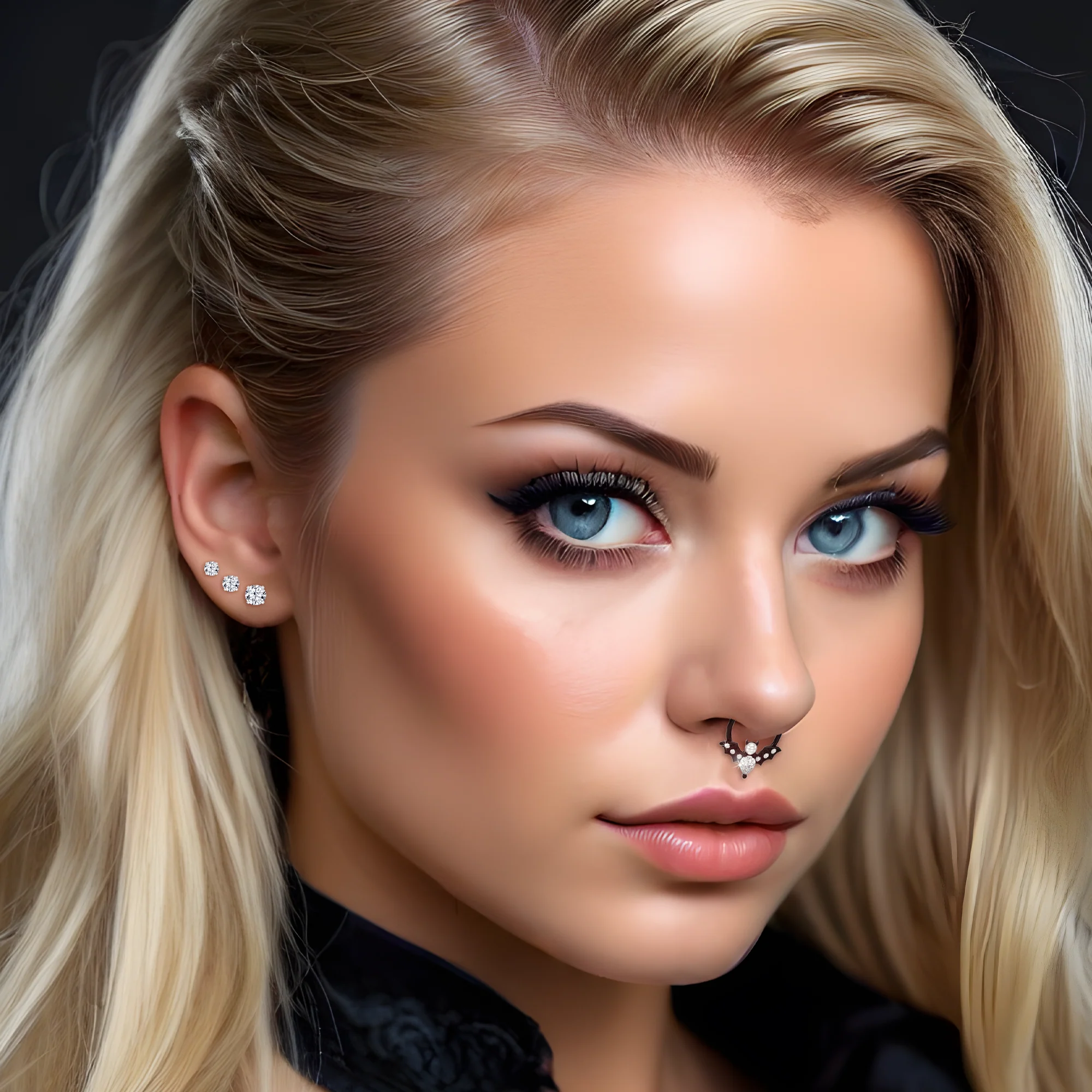 CZ Flat Back Stud Earrings - 3 Pairs - Image 9