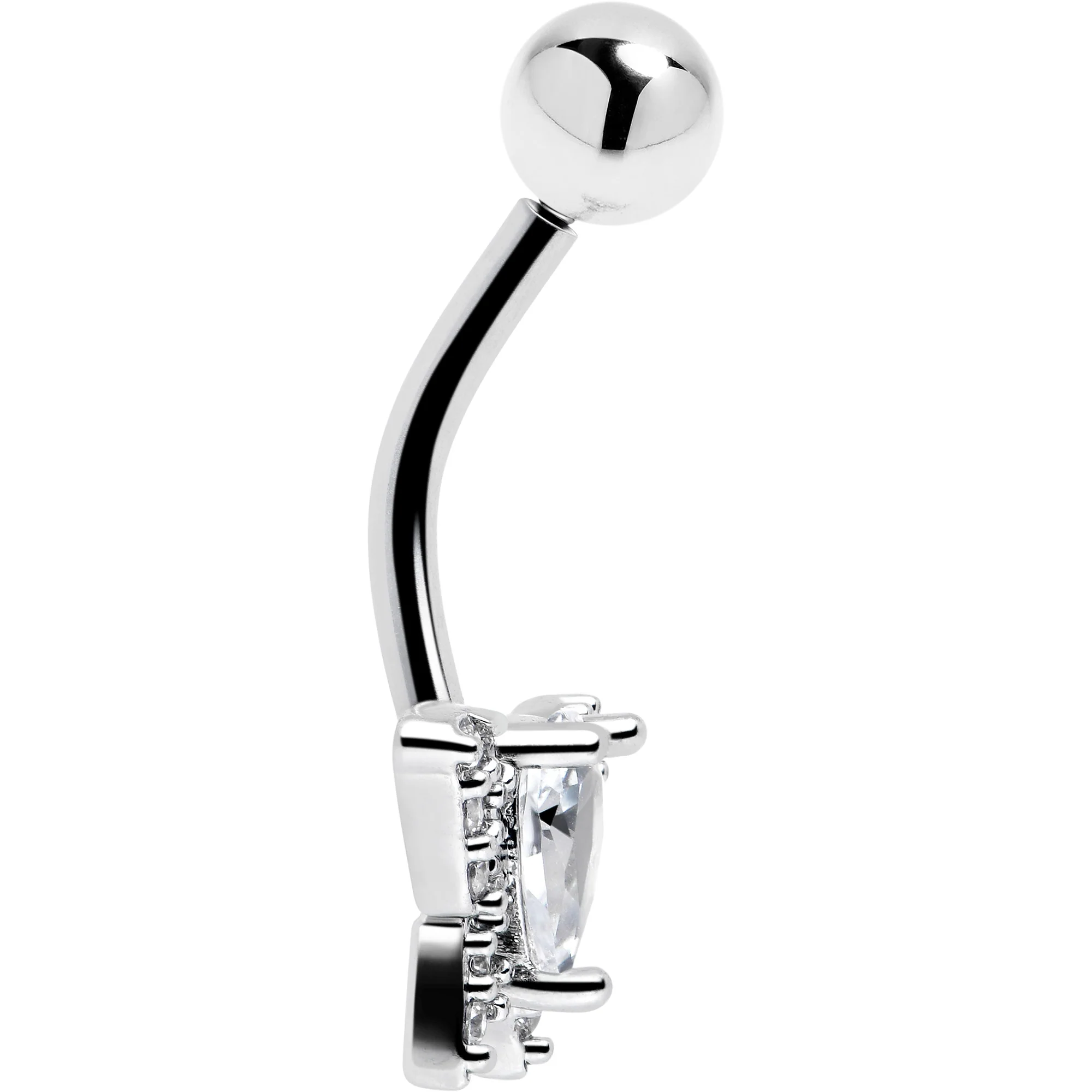 Cubic Zirconia Style Butterfly Belly Ring - Image 3
