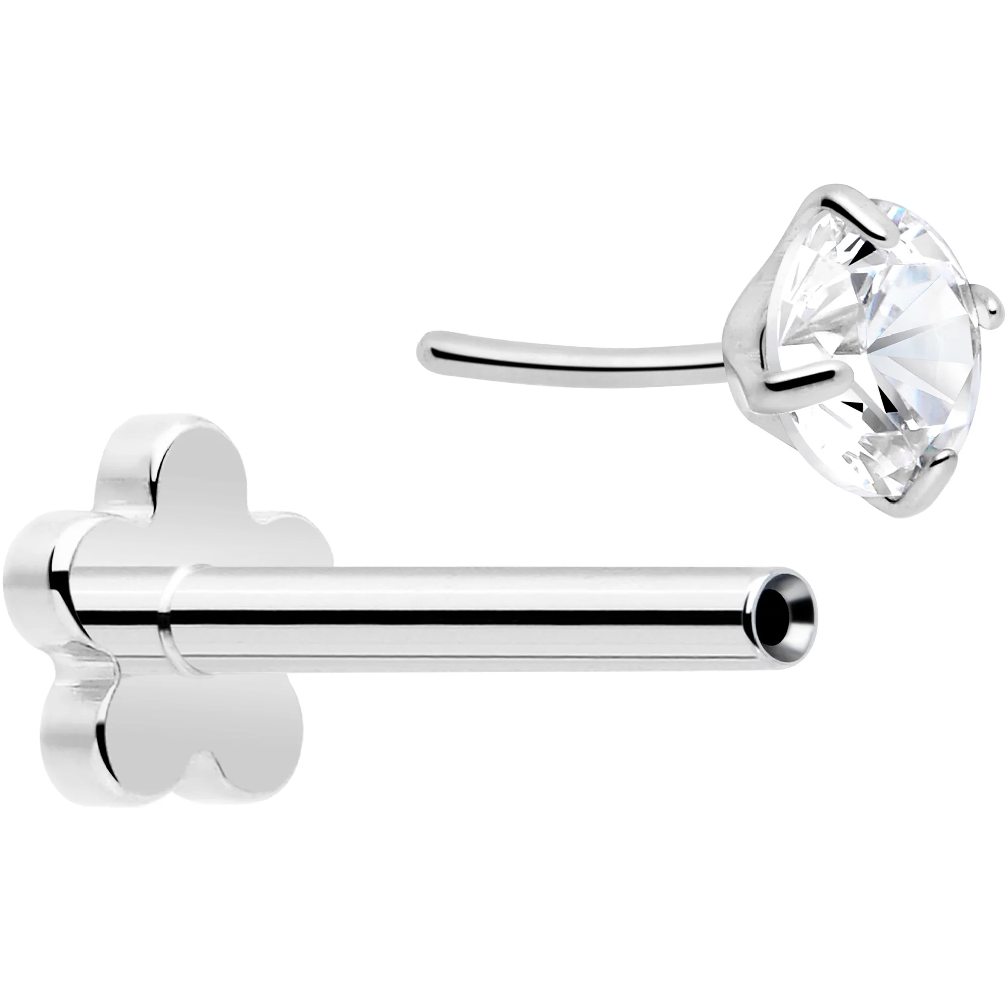 18G 5/16 CZ Implant Grade Titanium Reversible Threadless Flatback - Image 3