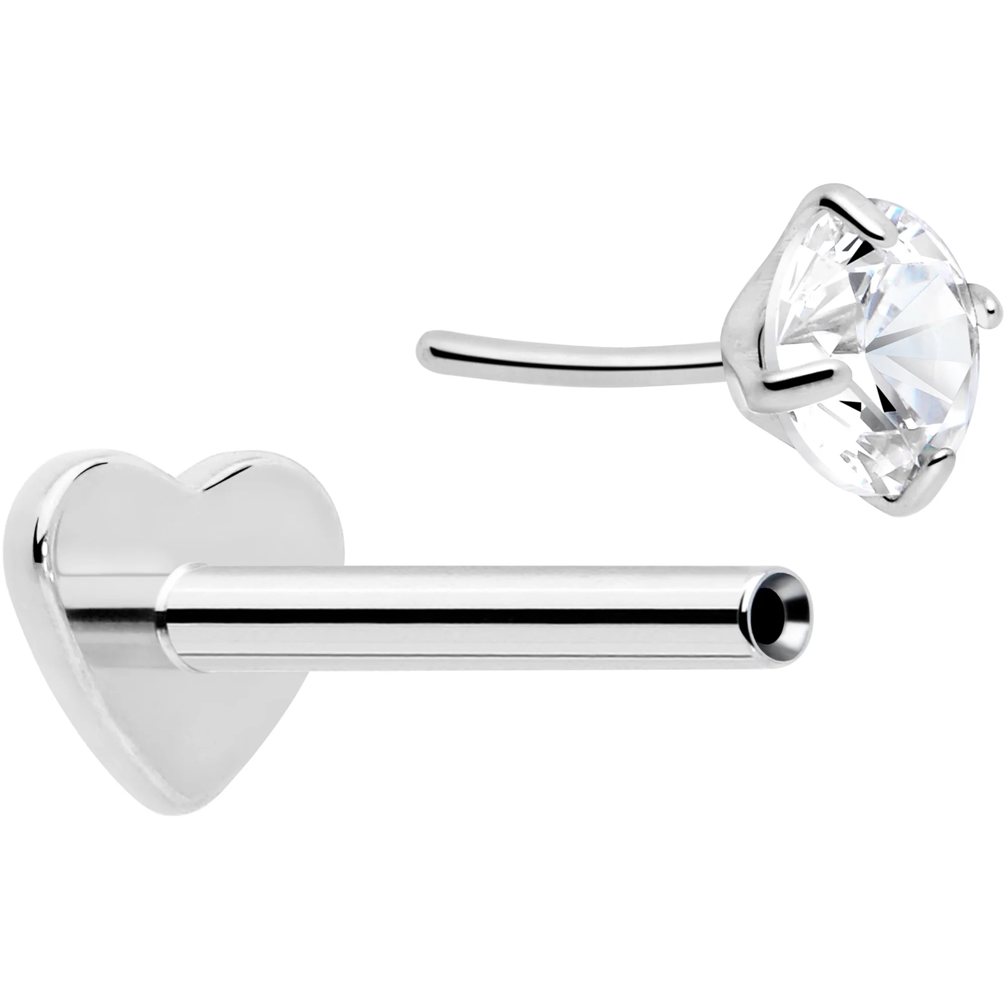 18G 5/16 CZ Implant Grade Titanium Reversible Threadless Flatback - Image 3