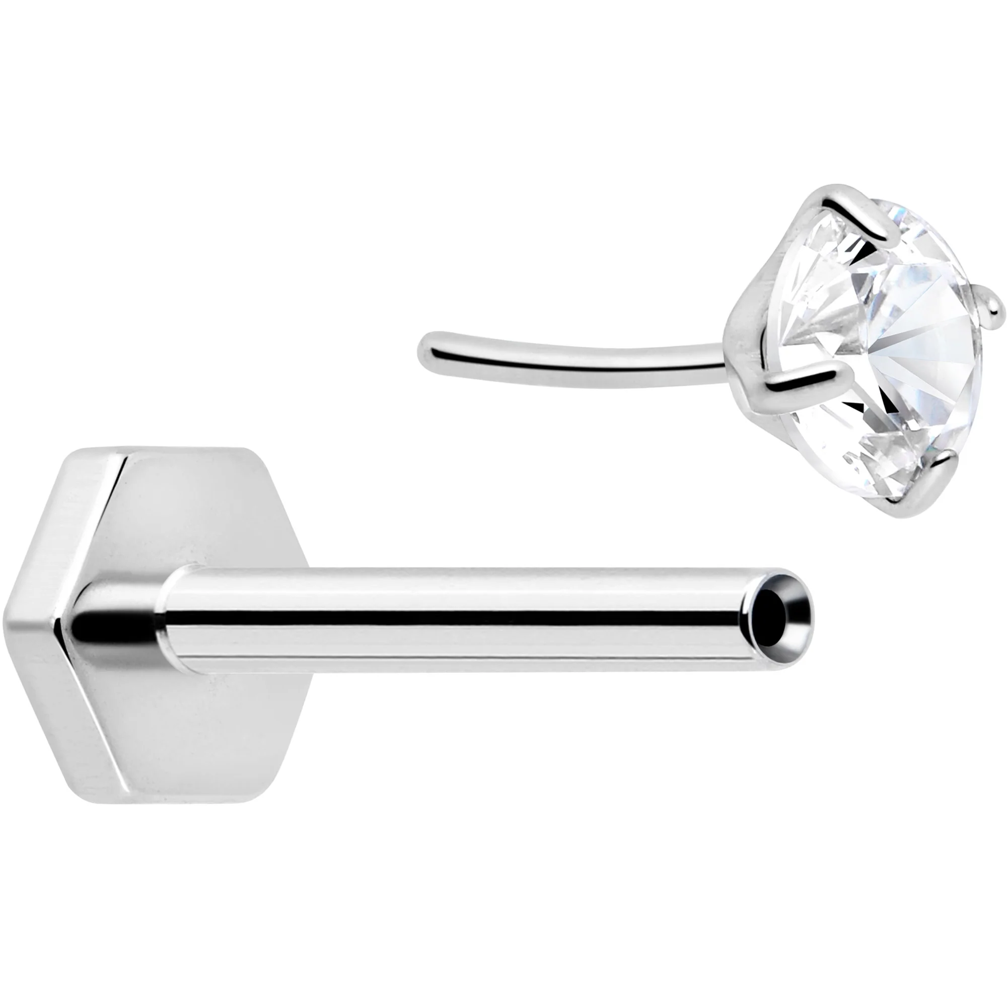 18G 5/16 CZ Implant Grade Titanium Reversible Threadless Flatback - Image 3
