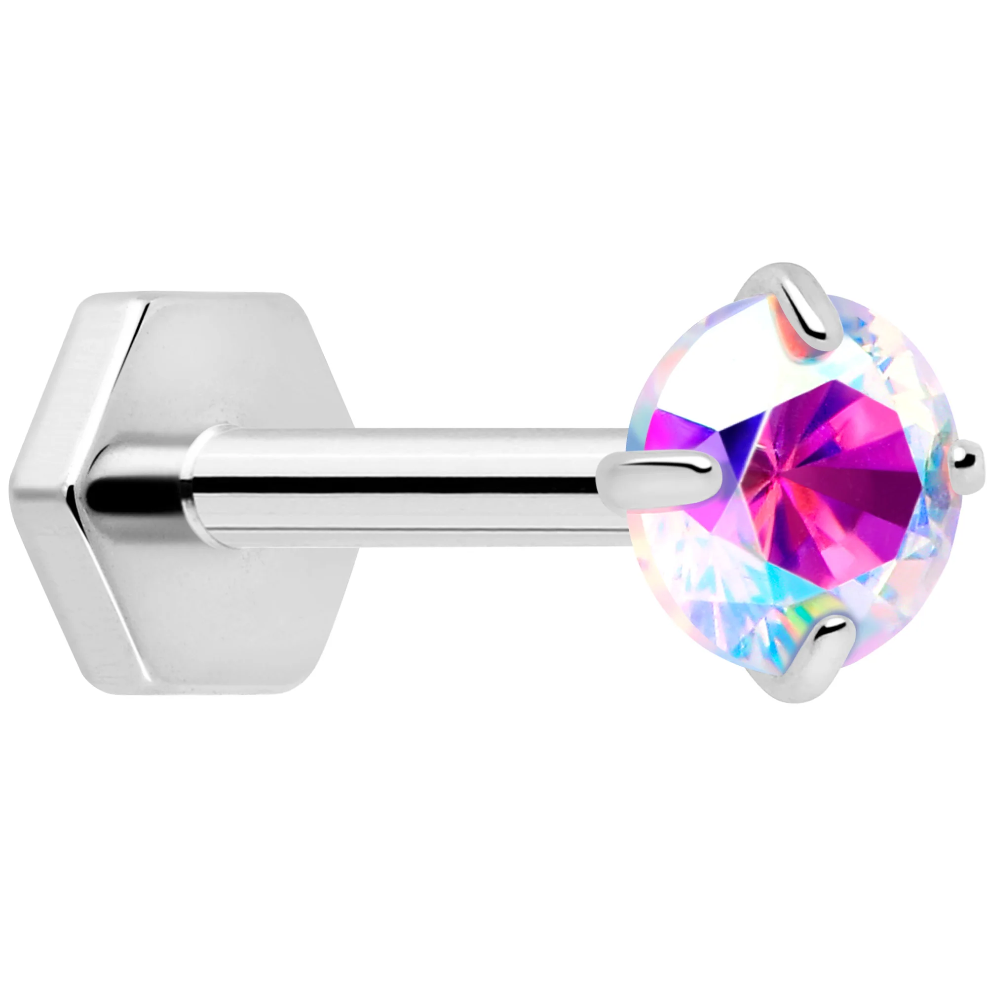 18G 5/16 CZ Implant Grade Titanium Reversible Threadless Flatback - Image 9