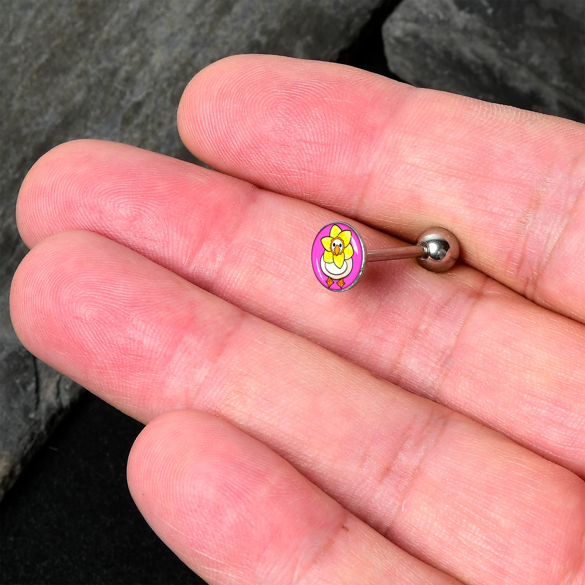 Daffodil Duck Barbell Tongue Ring by Onyx O - Image 2