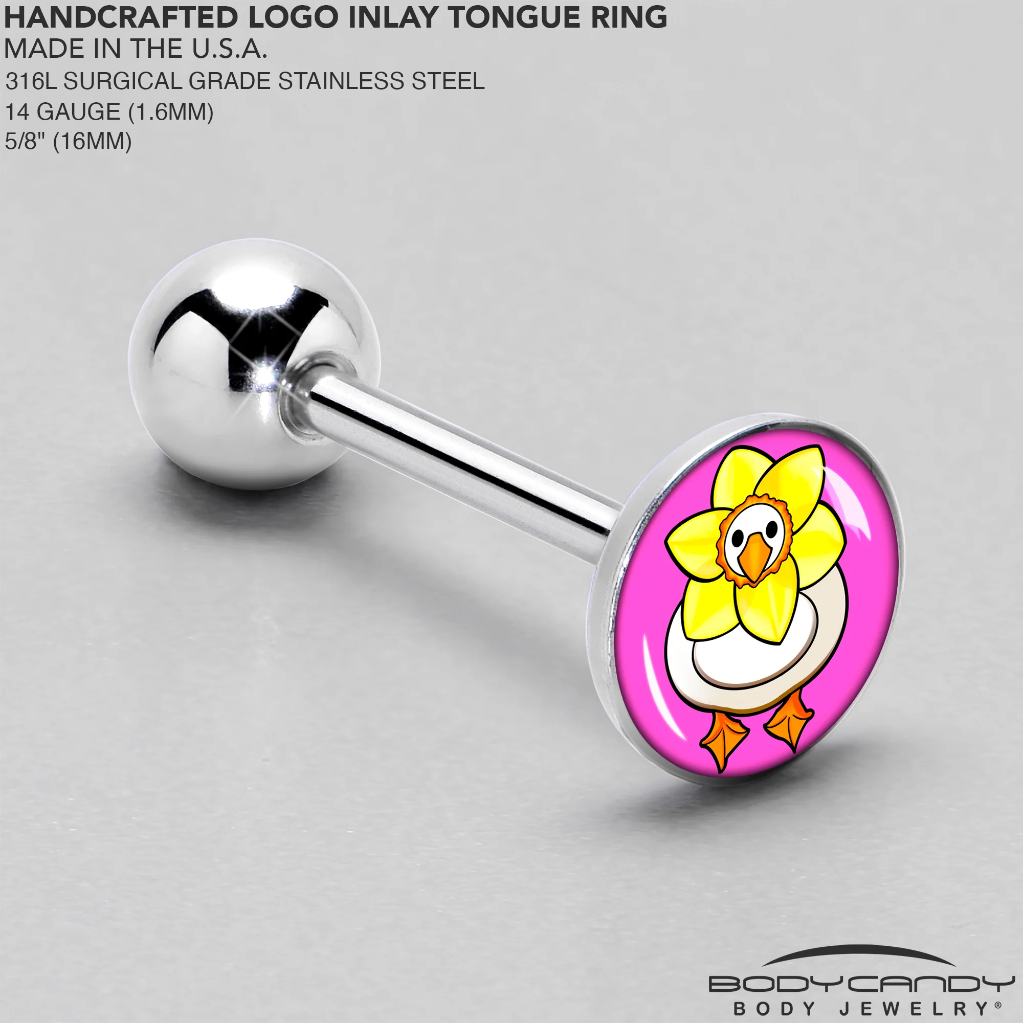 Daffodil Duck Barbell Tongue Ring by Onyx O - Image 4