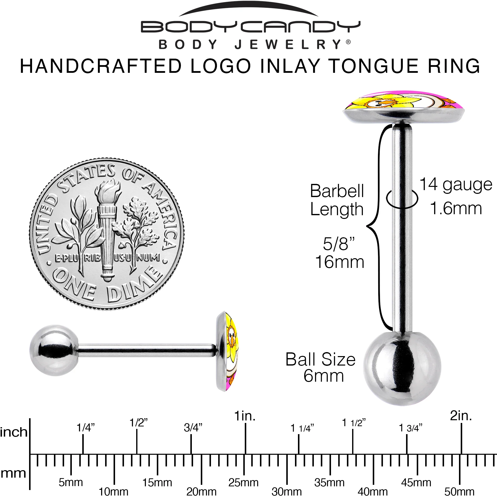 Daffodil Duck Barbell Tongue Ring by Onyx O - Image 5