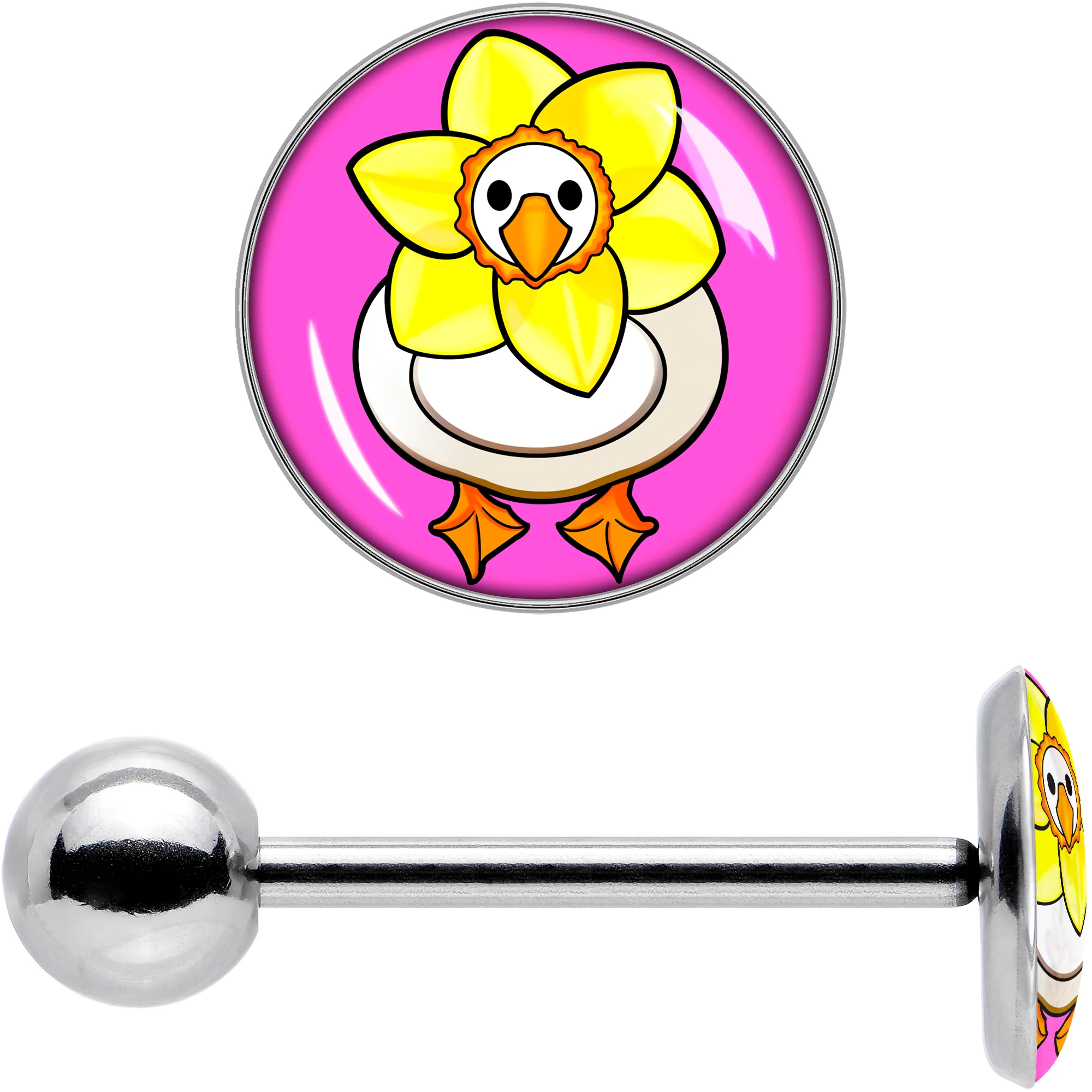 Daffodil Duck Barbell Tongue Ring by Onyx O - Image 7