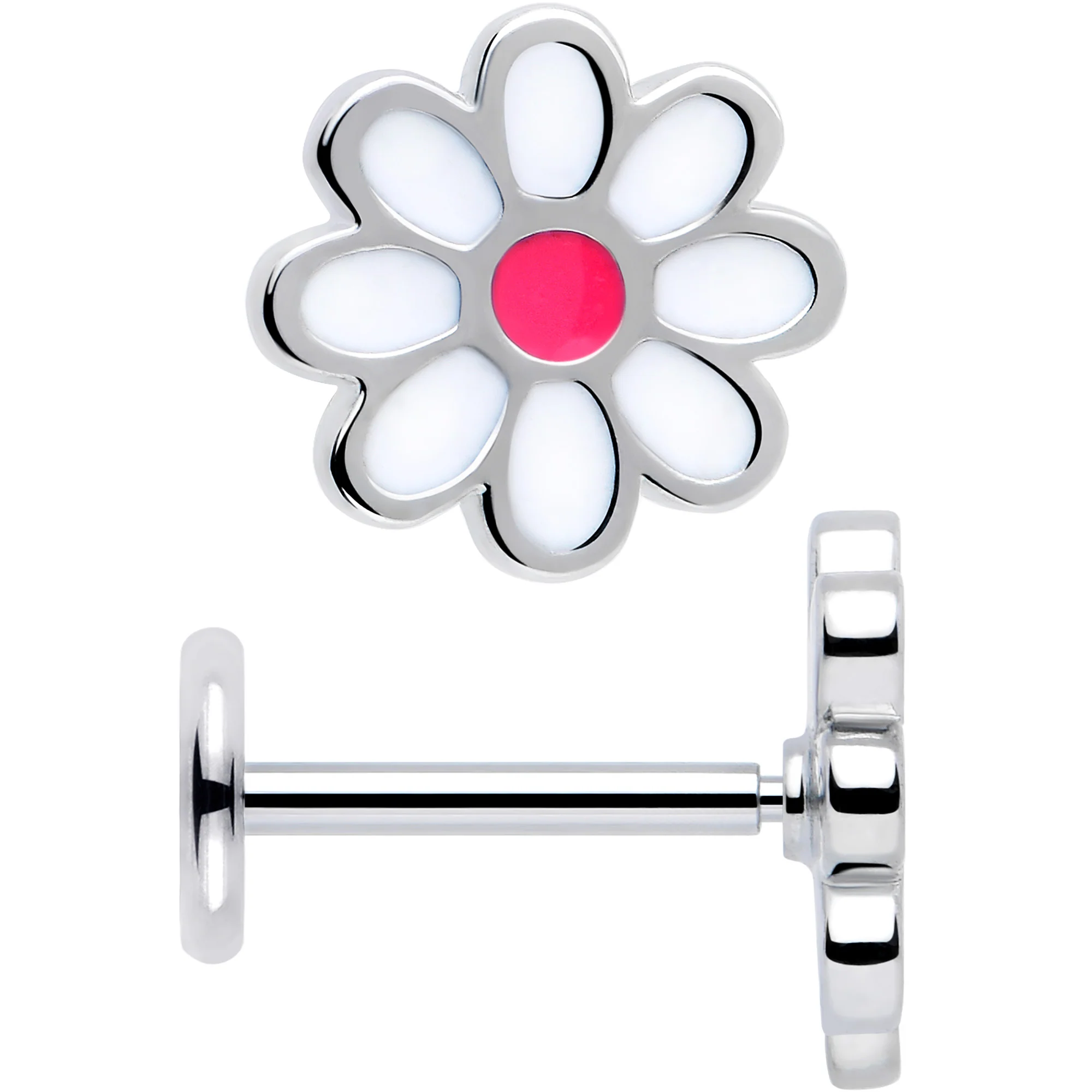 Daisy Flower Flat Back Stud Earrings - 1 Pair - Image 6