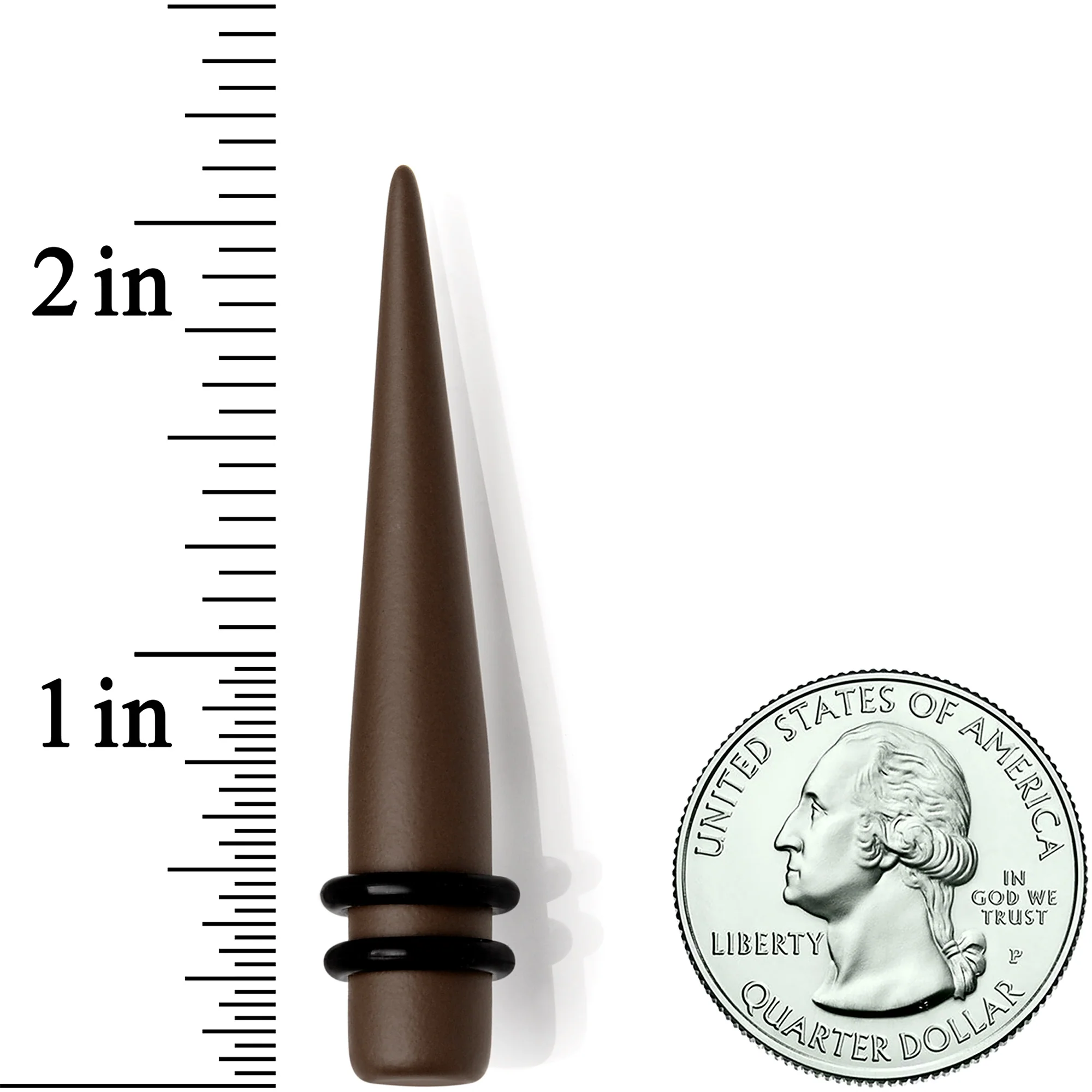 Dark Brown Matte Acrylic Straight Taper Set 12G to 00G - Image 3