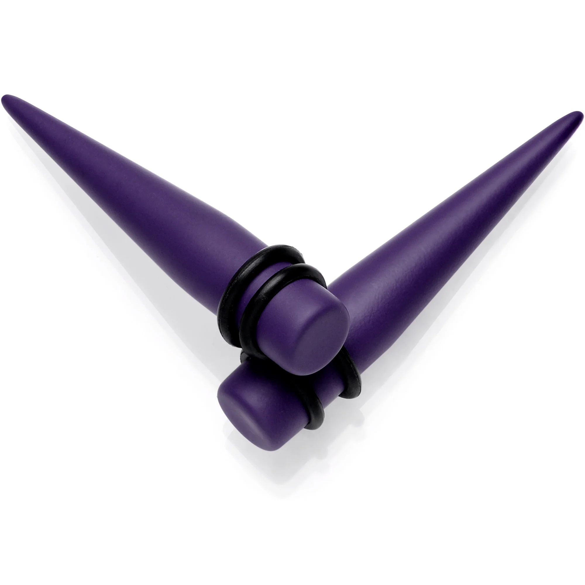 Dark Purple Matte Acrylic Straight Taper Set 12G to 00G - Image 13