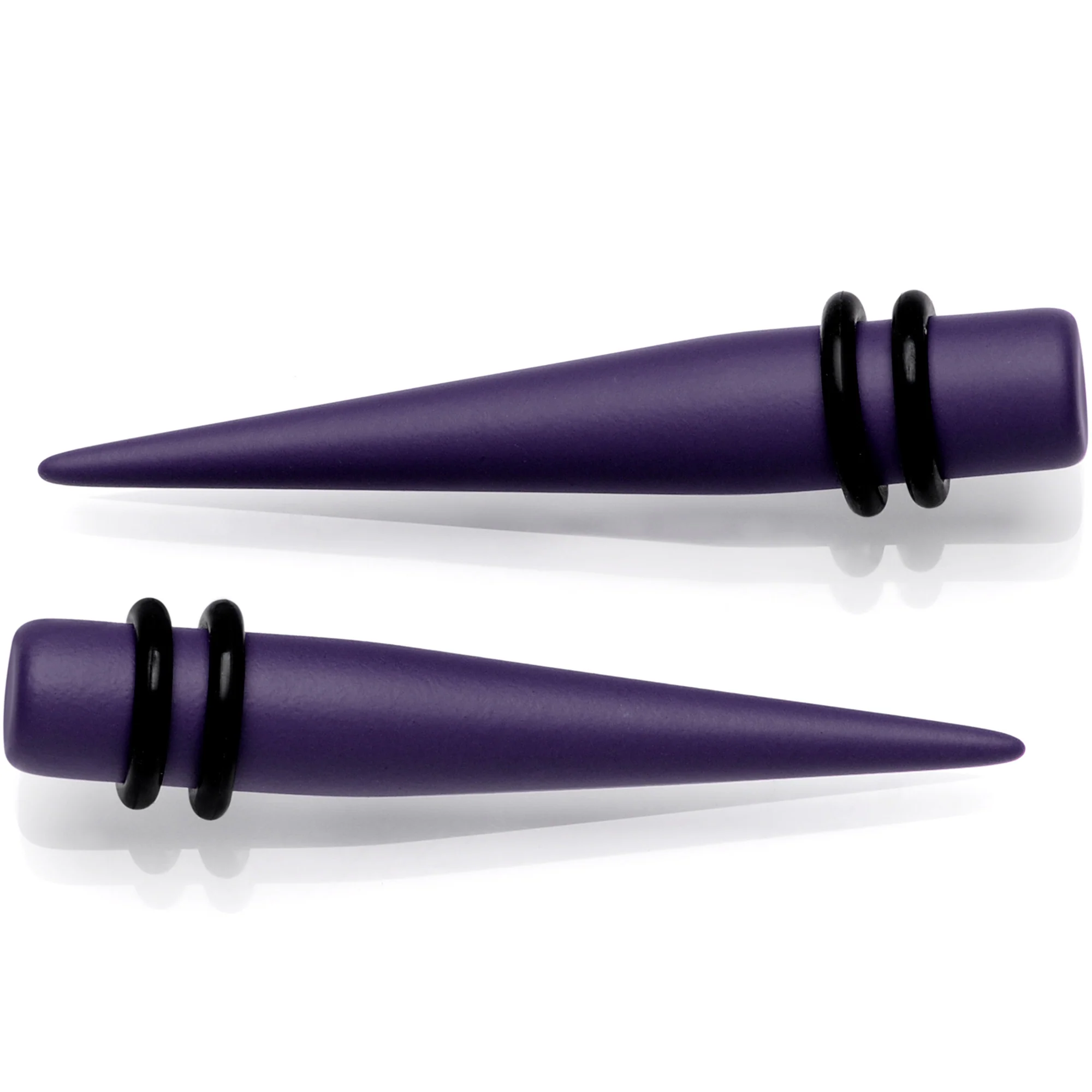 Dark Purple Matte Acrylic Straight Taper Set 12G to 00G - Image 3
