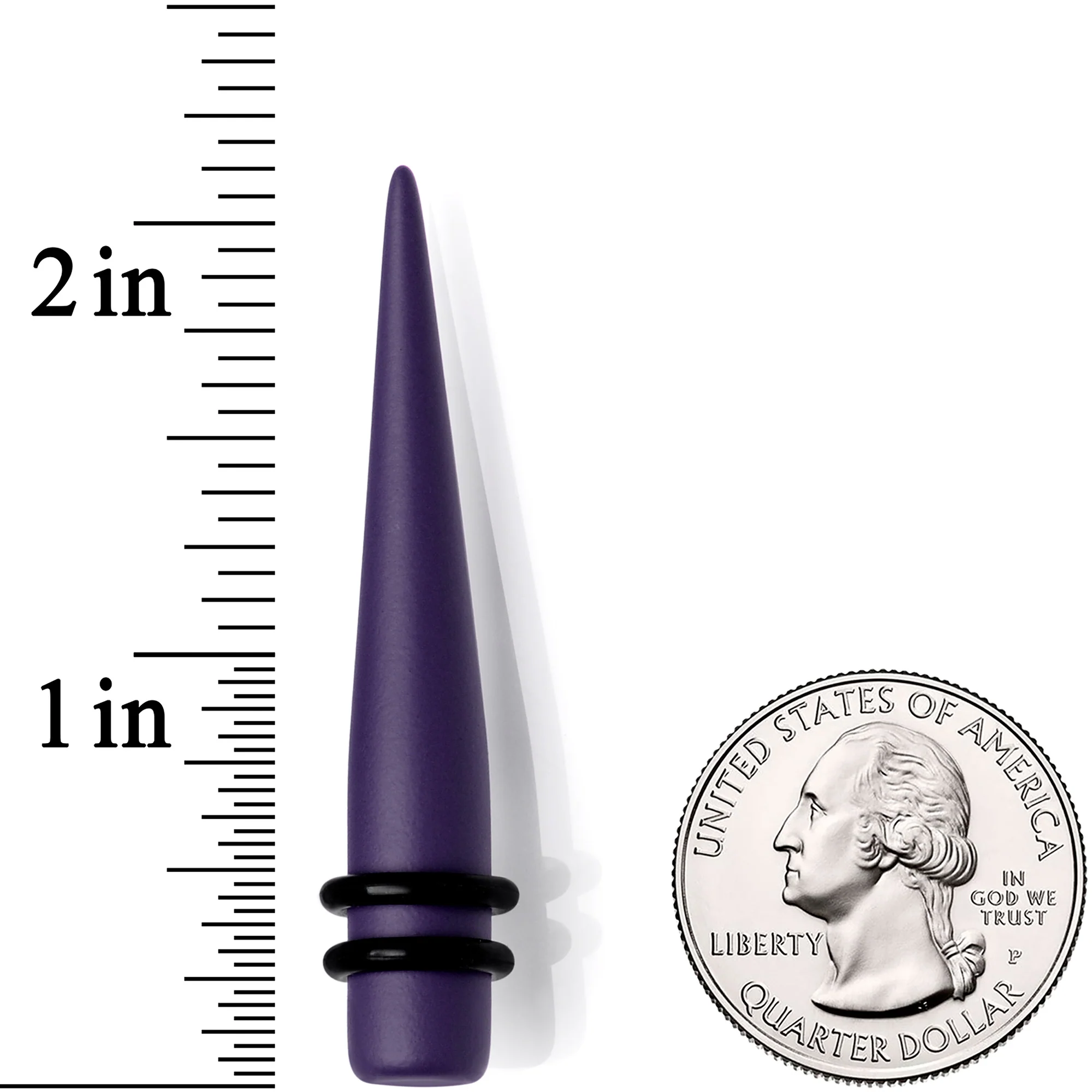 Dark Purple Matte Acrylic Straight Taper Set 12G to 00G - Image 4