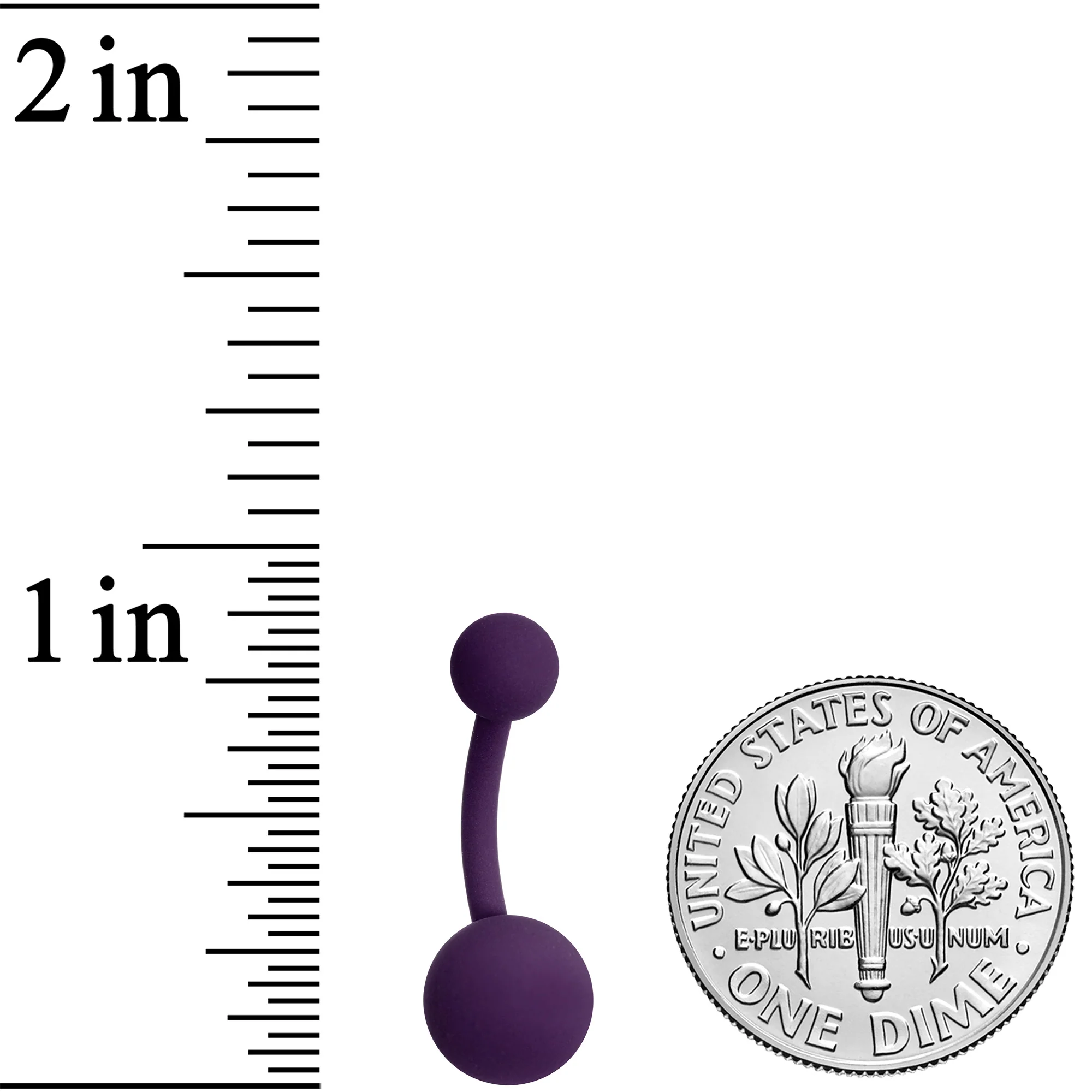 Deep Dark Purple Matte Belly Ring - Image 3