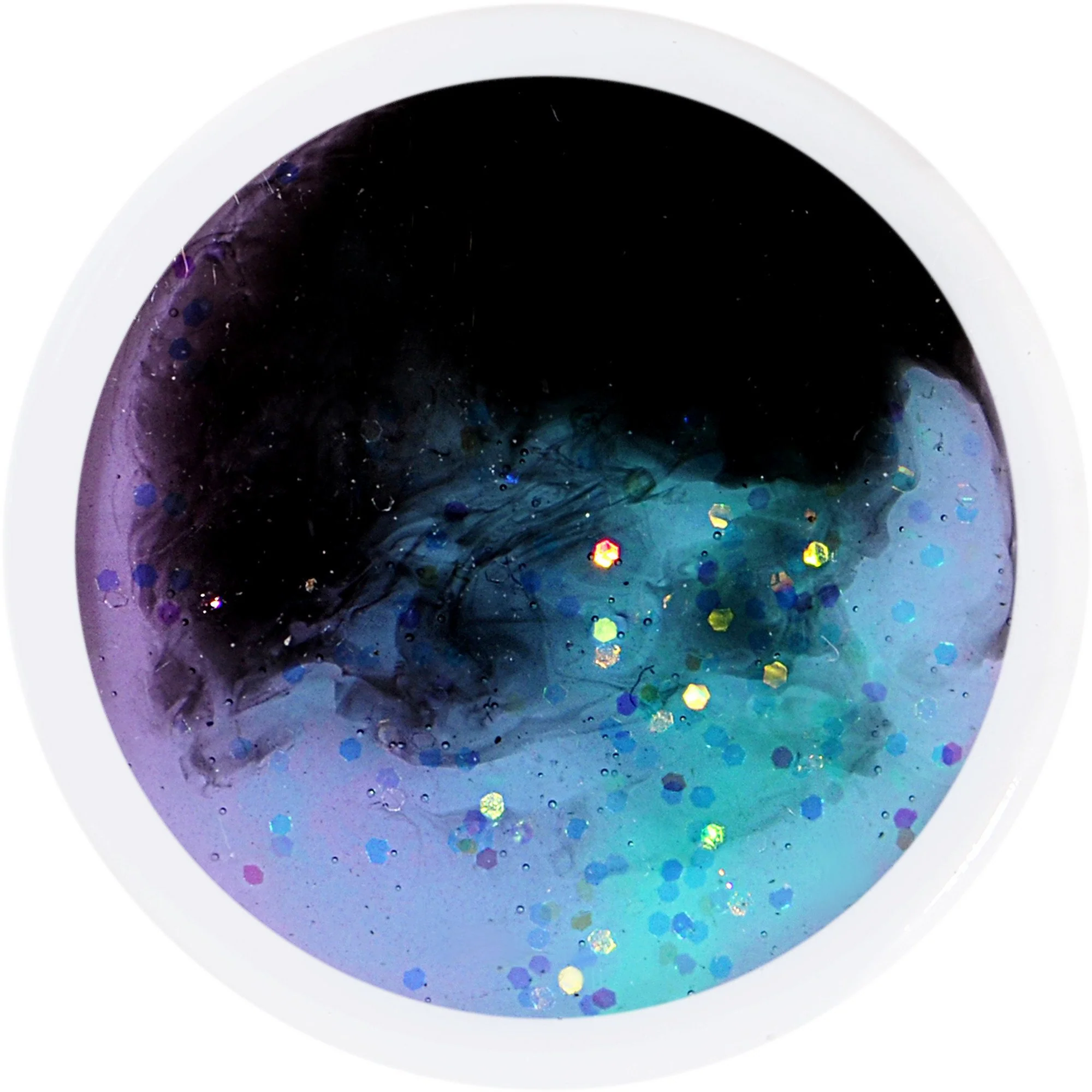 Deep Space Galaxy White Acrylic Saddle Plug Set Available Sizes 0G to 20mm - Image 3
