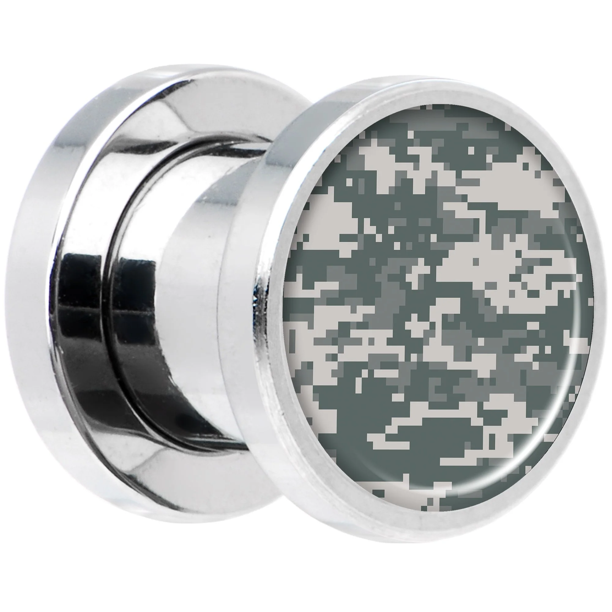 Digital Camo Print Steel Screw Fit Plug Set 0G - Image 2