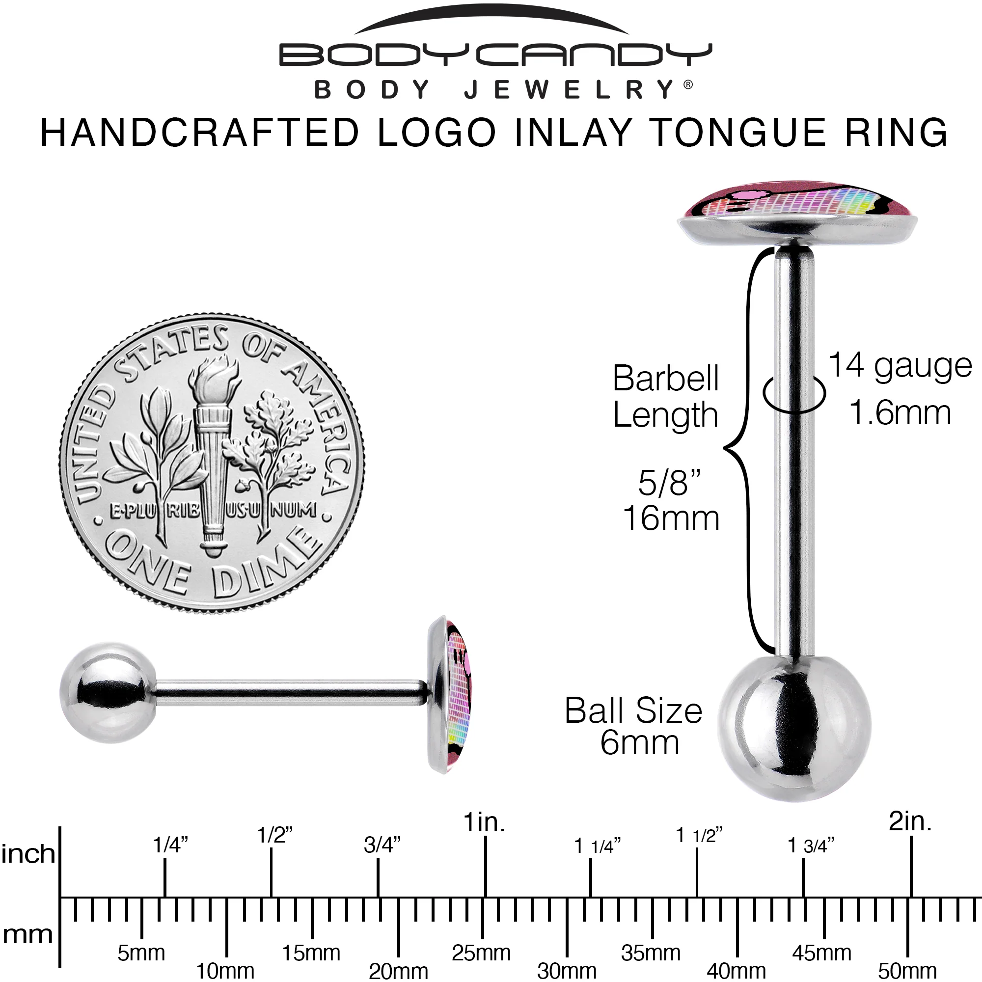 Disco Spirit Ghost Barbell Tongue Ring by Onyx O - Image 5