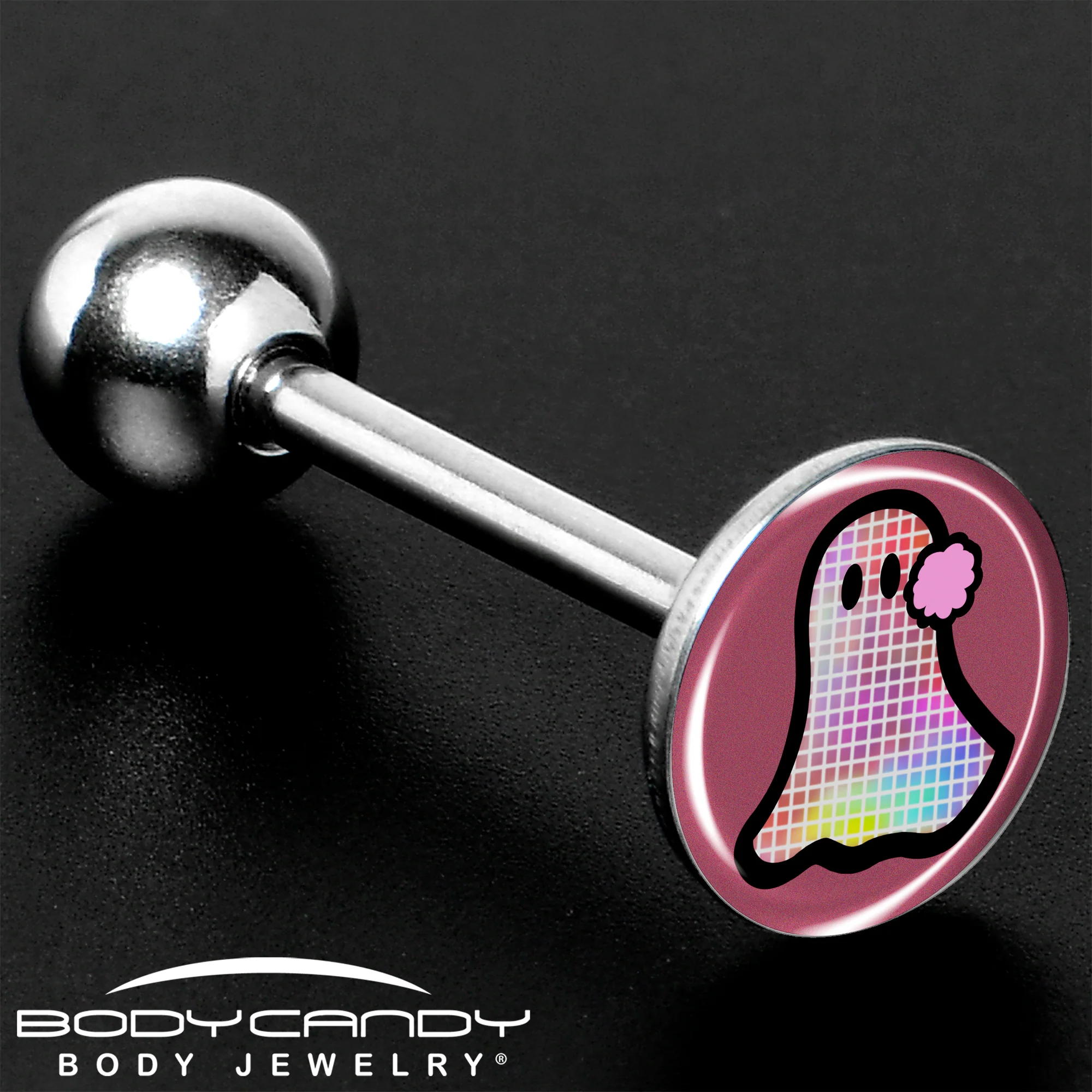 Disco Spirit Ghost Barbell Tongue Ring by Onyx O - Image 8