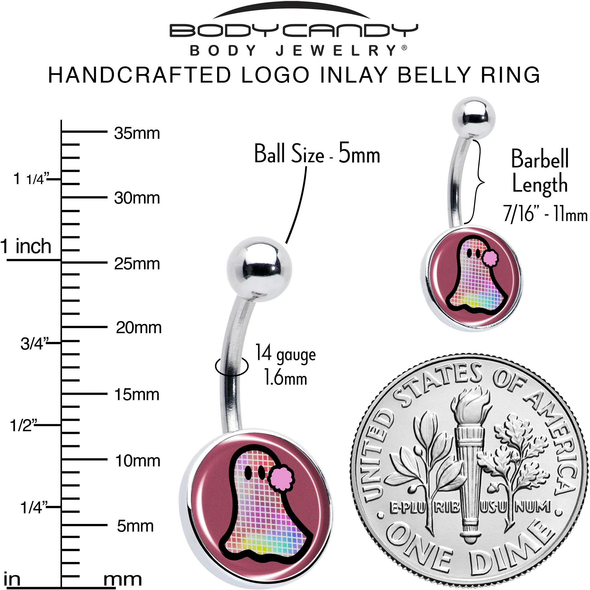 Disco Spirit Ghost Belly Ring by Onyx O - Image 6