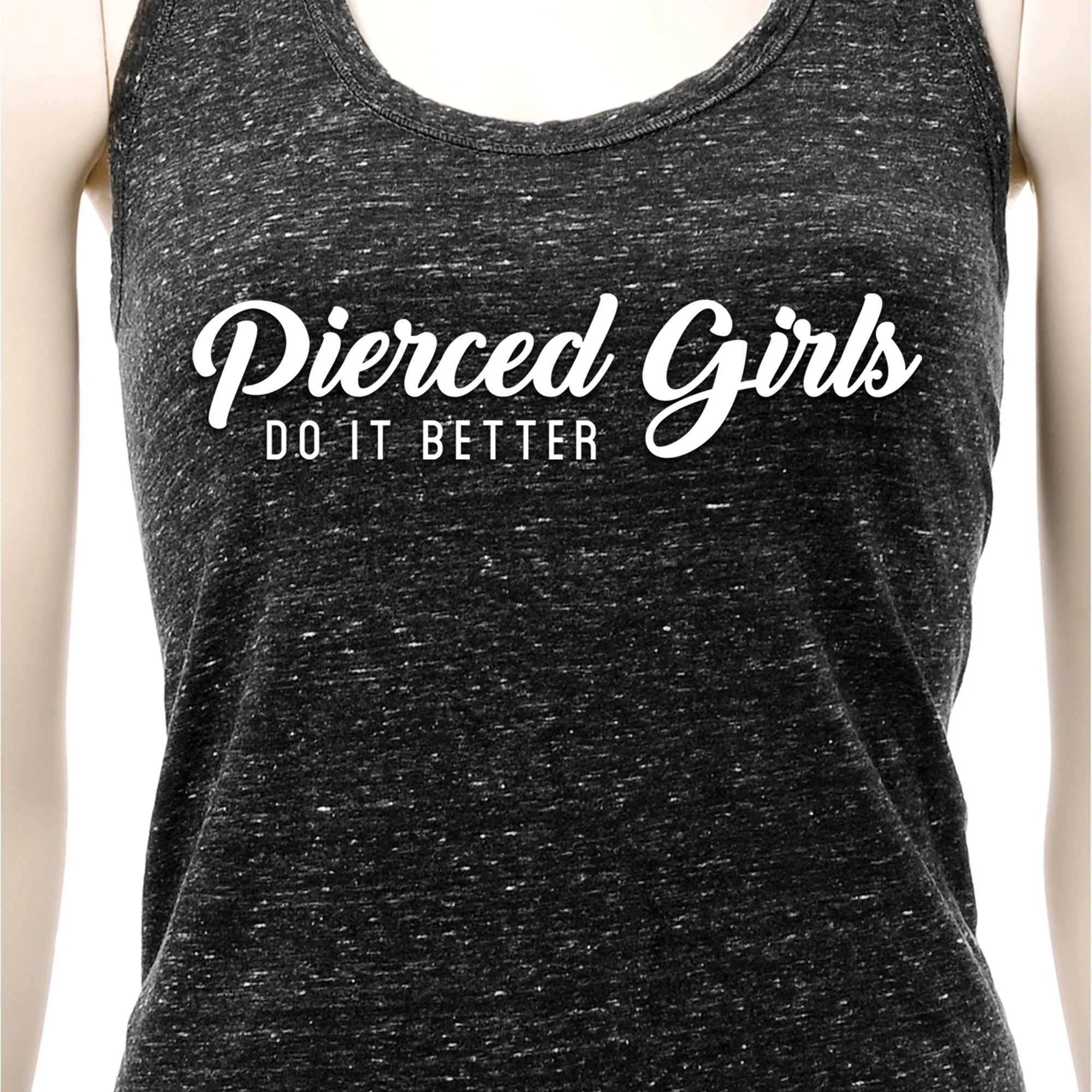 Pierced Girls Do It Better Black Gray Cosmic Twist Back Tank Top - Image 4