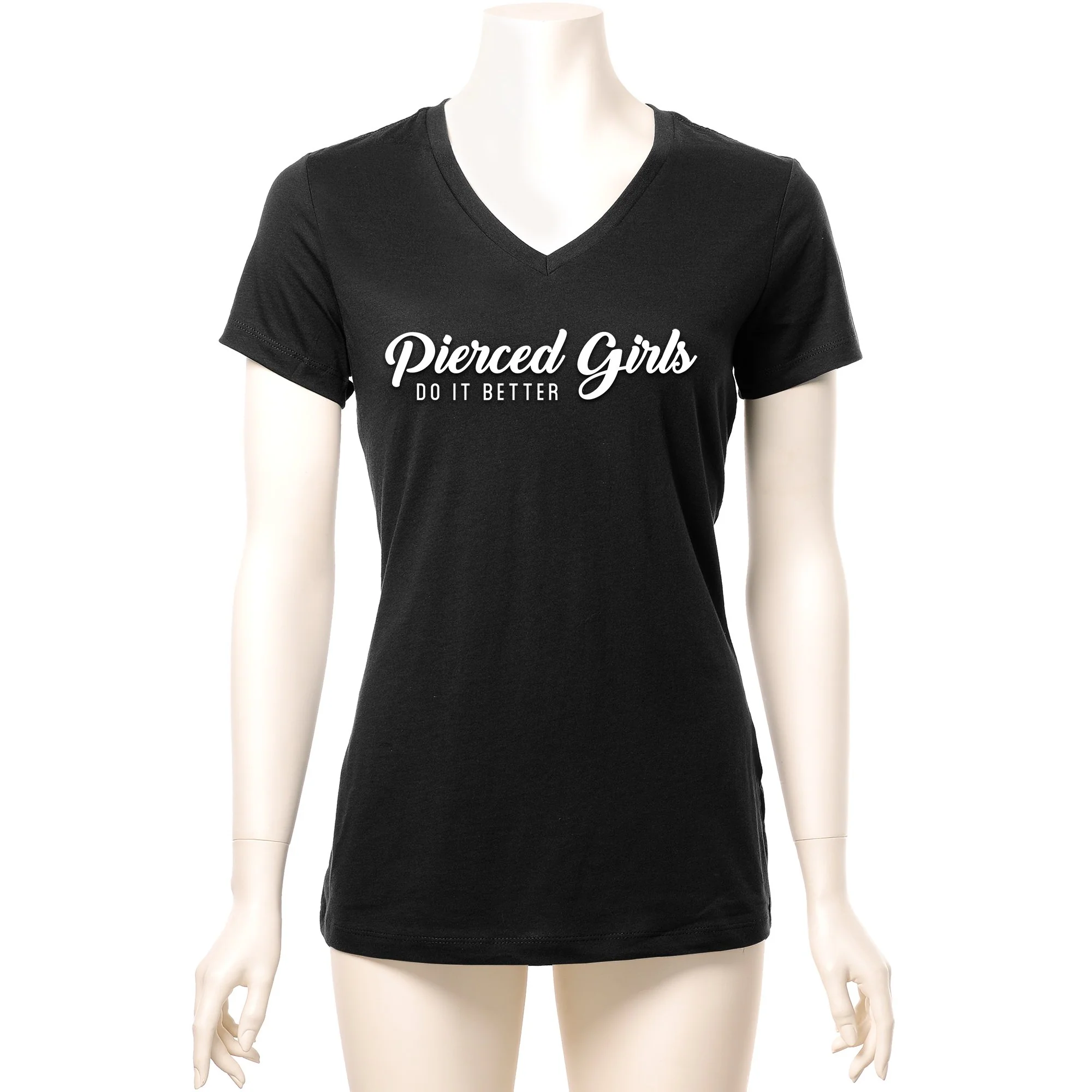 Pierced Girls Do It Better Tapered V-Neck Tee Shirt - Image 4