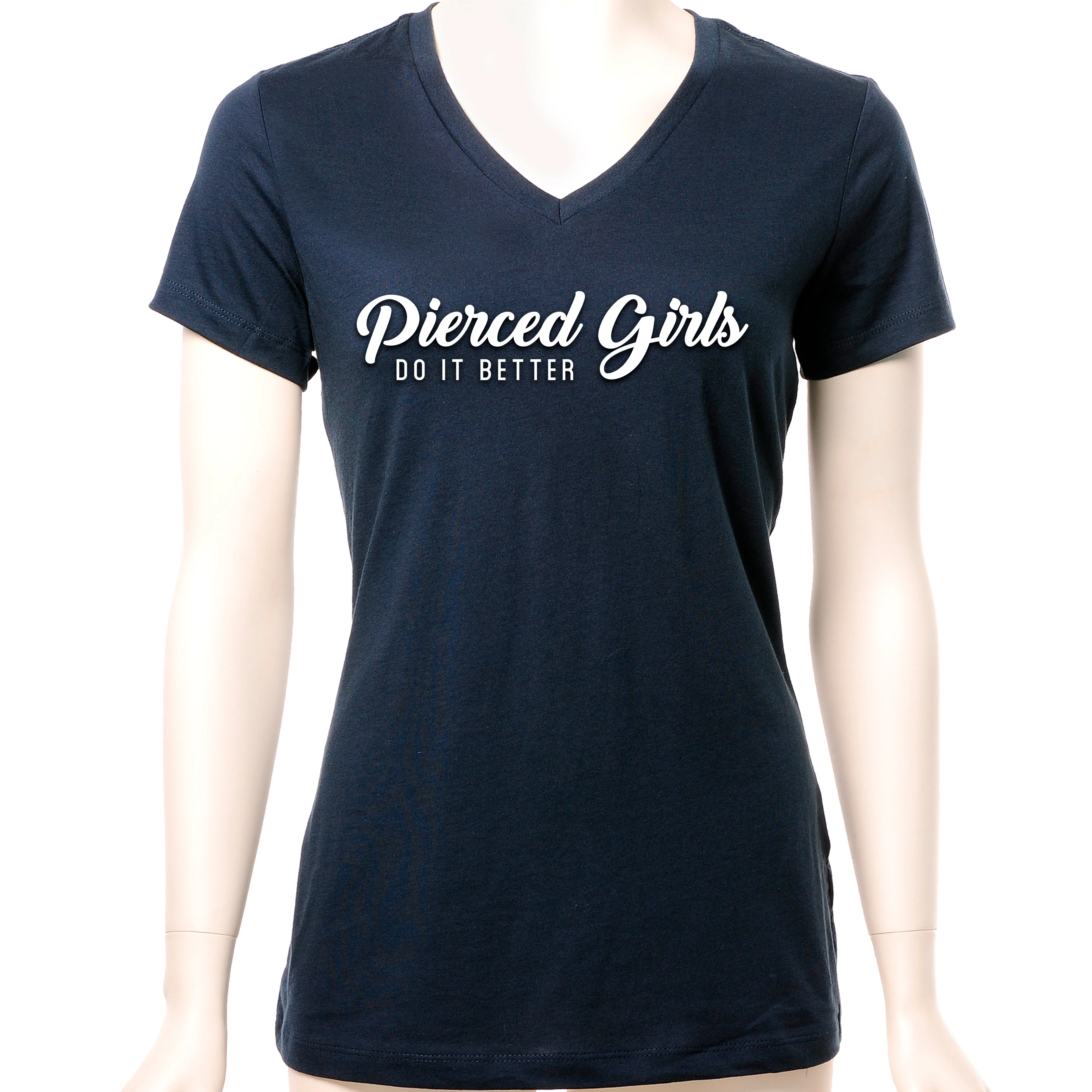Pierced Girls Do It Better Tapered V-Neck Tee Shirt - Image 7