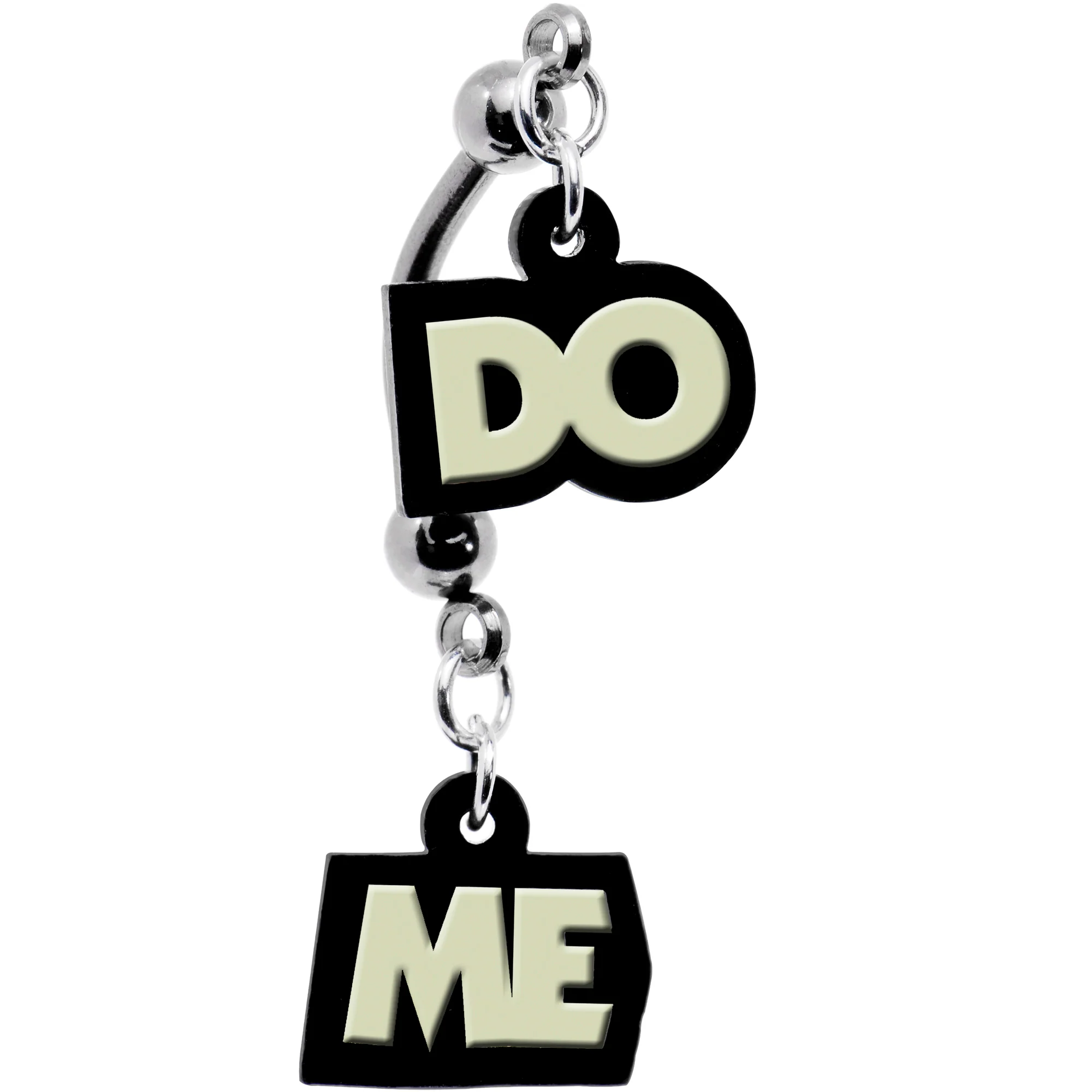 Do Me Glow in the Dark Dangle Double Mount Belly Ring - Image 2