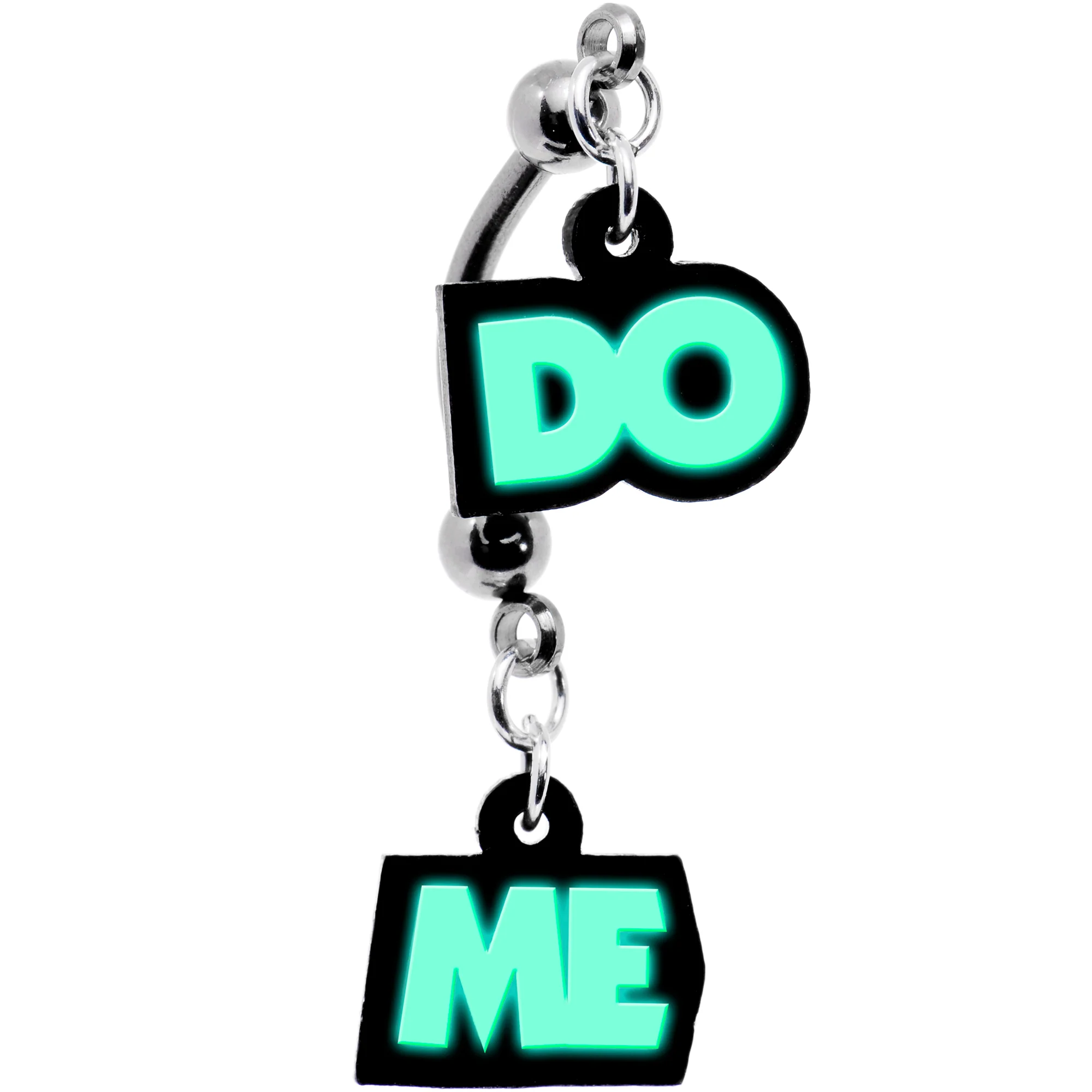Do Me Glow in the Dark Dangle Double Mount Belly Ring - Image 3