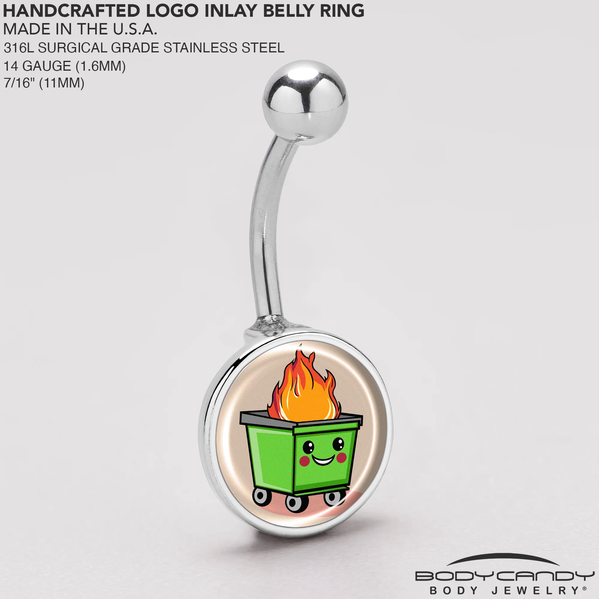Dumpster Fire Belly Ring by Onyx O - Image 5