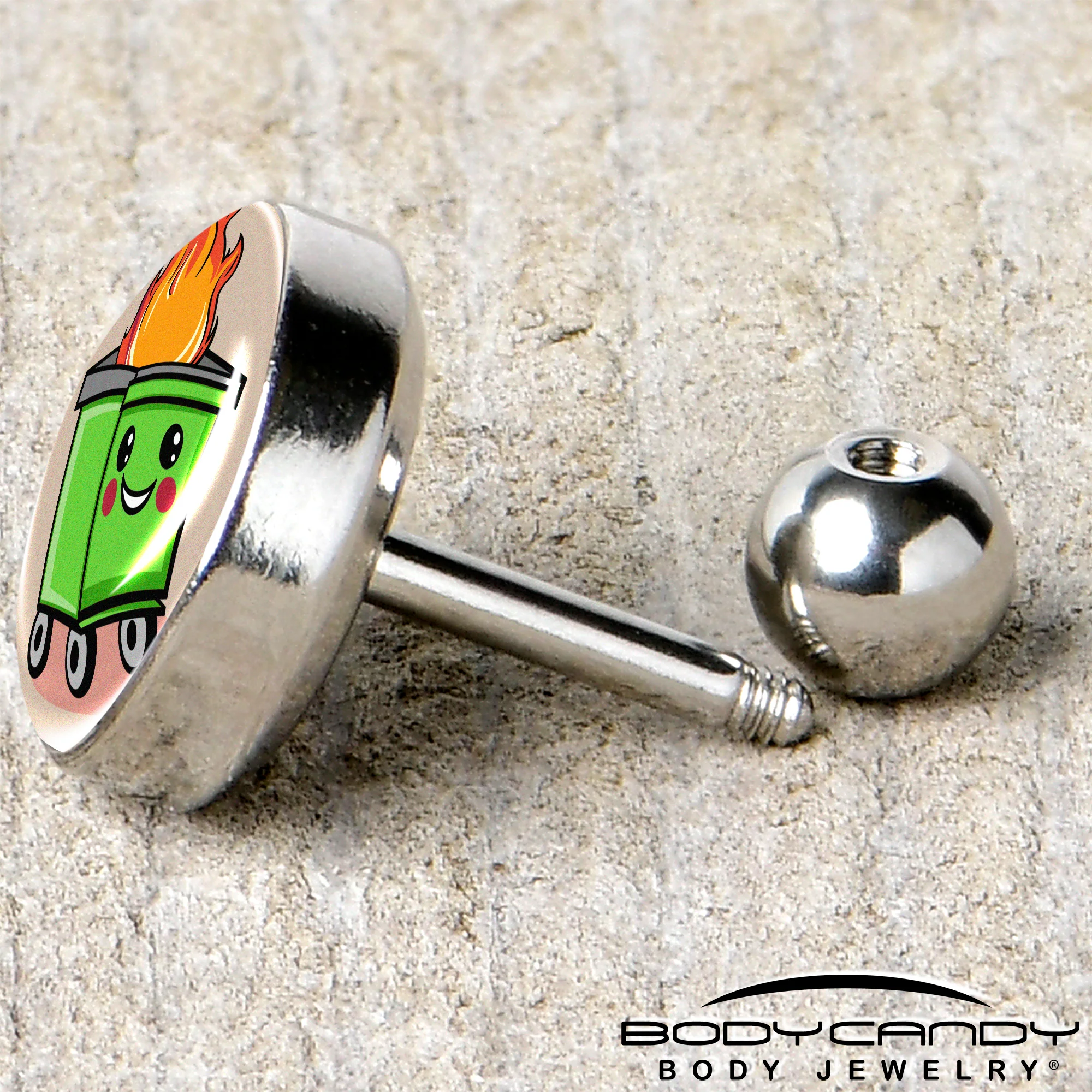 16G 1/4 Dumpster Fire Tragus Cartilage Earring by Onyx O - Image 5