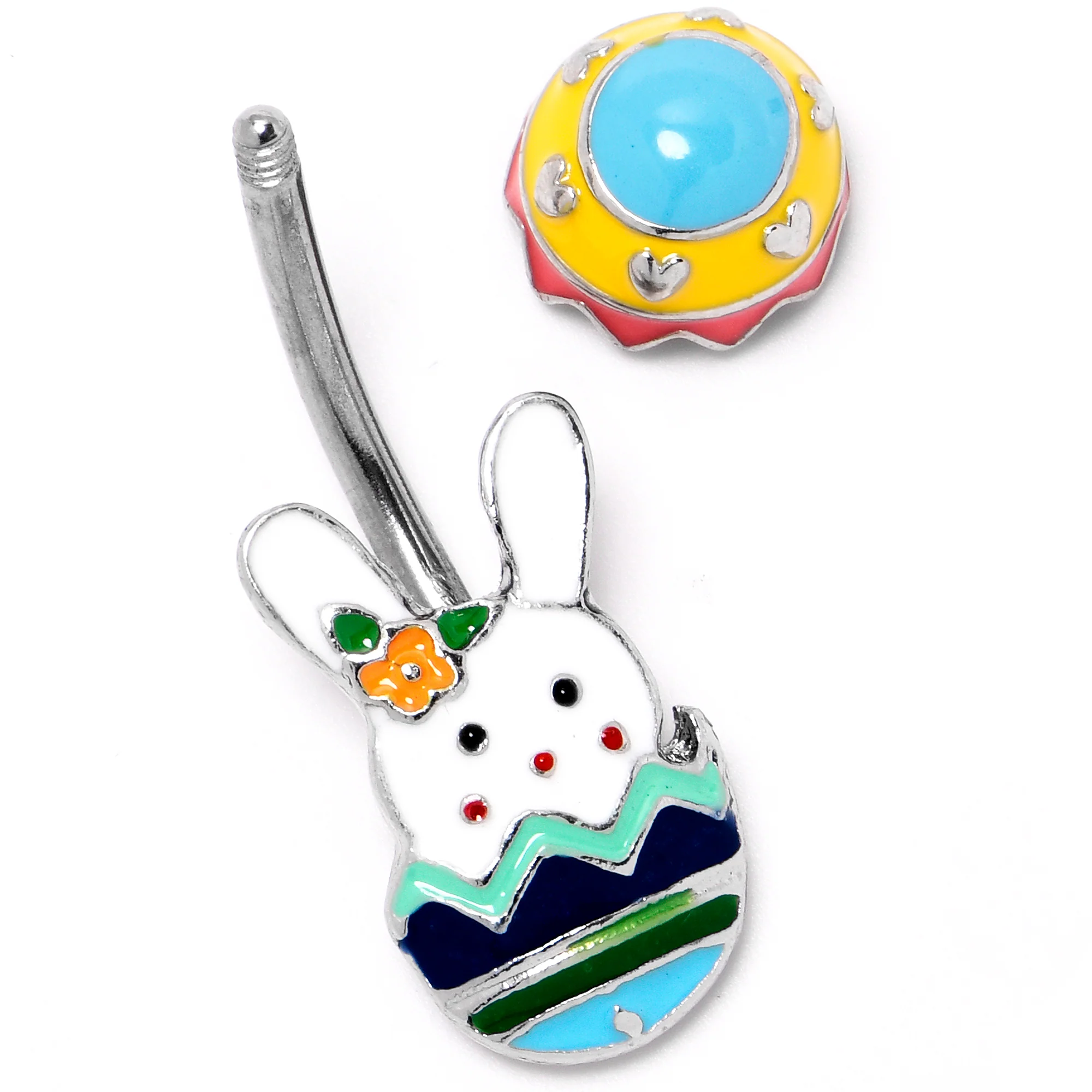 Easter Egg Bunny Double Mount Belly Ring - Image 4