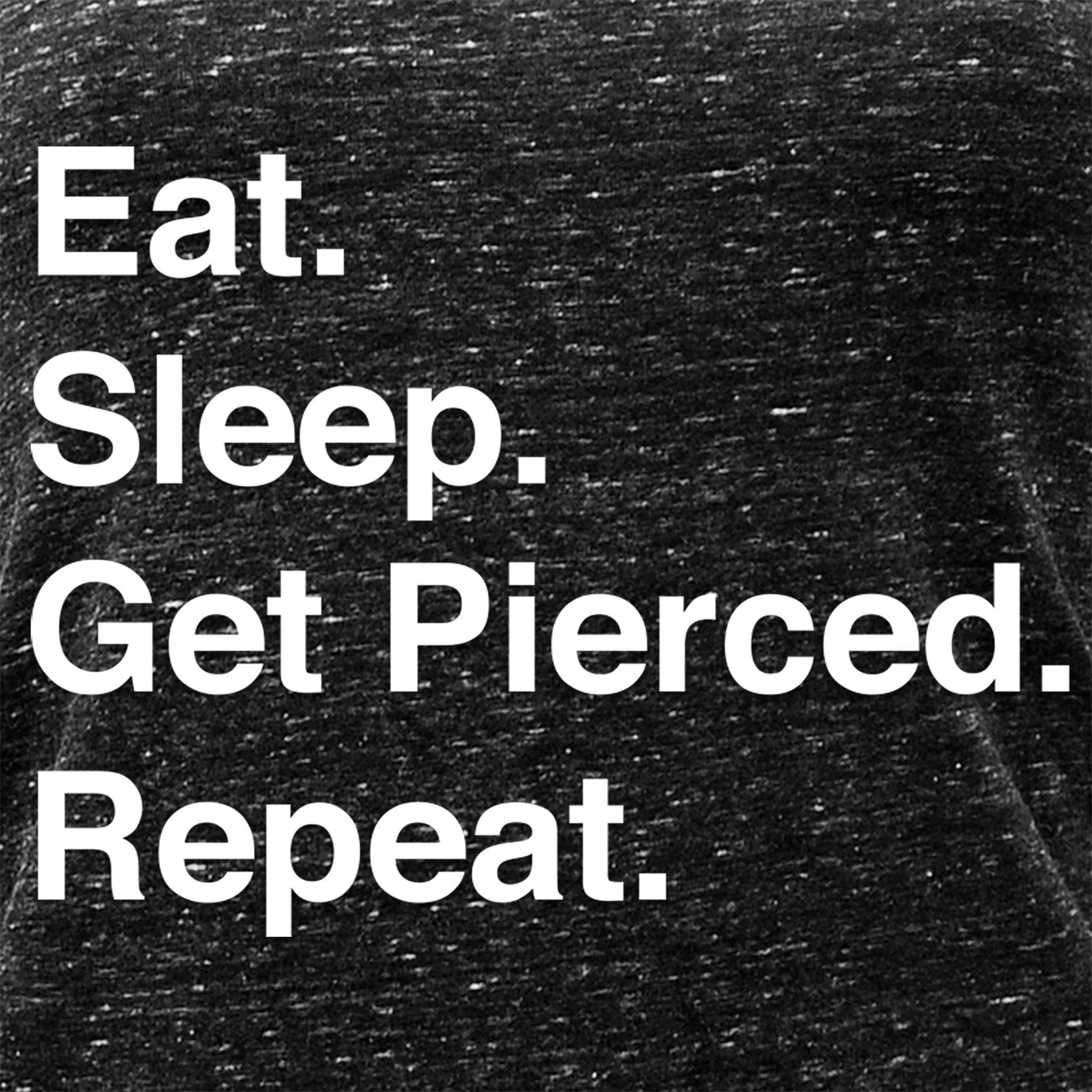 Eat. Sleep. Get Pierced. Repeat. Black Gray Cosmic Twist Back Tank Top - Image 4