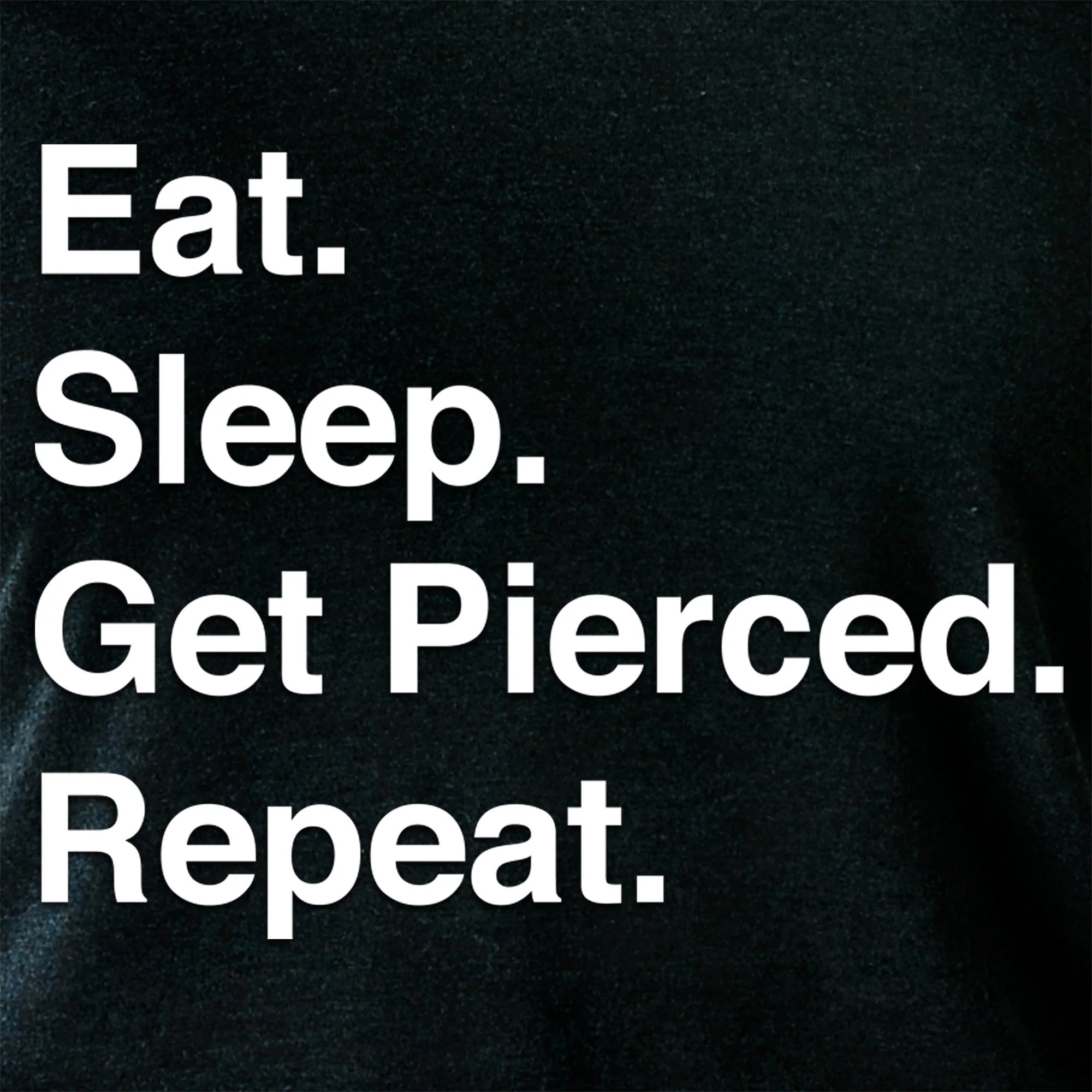 Eat. Sleep. Get Pierced. Repeat. Black Tapered Long Sleeve Hoodie - Image 9