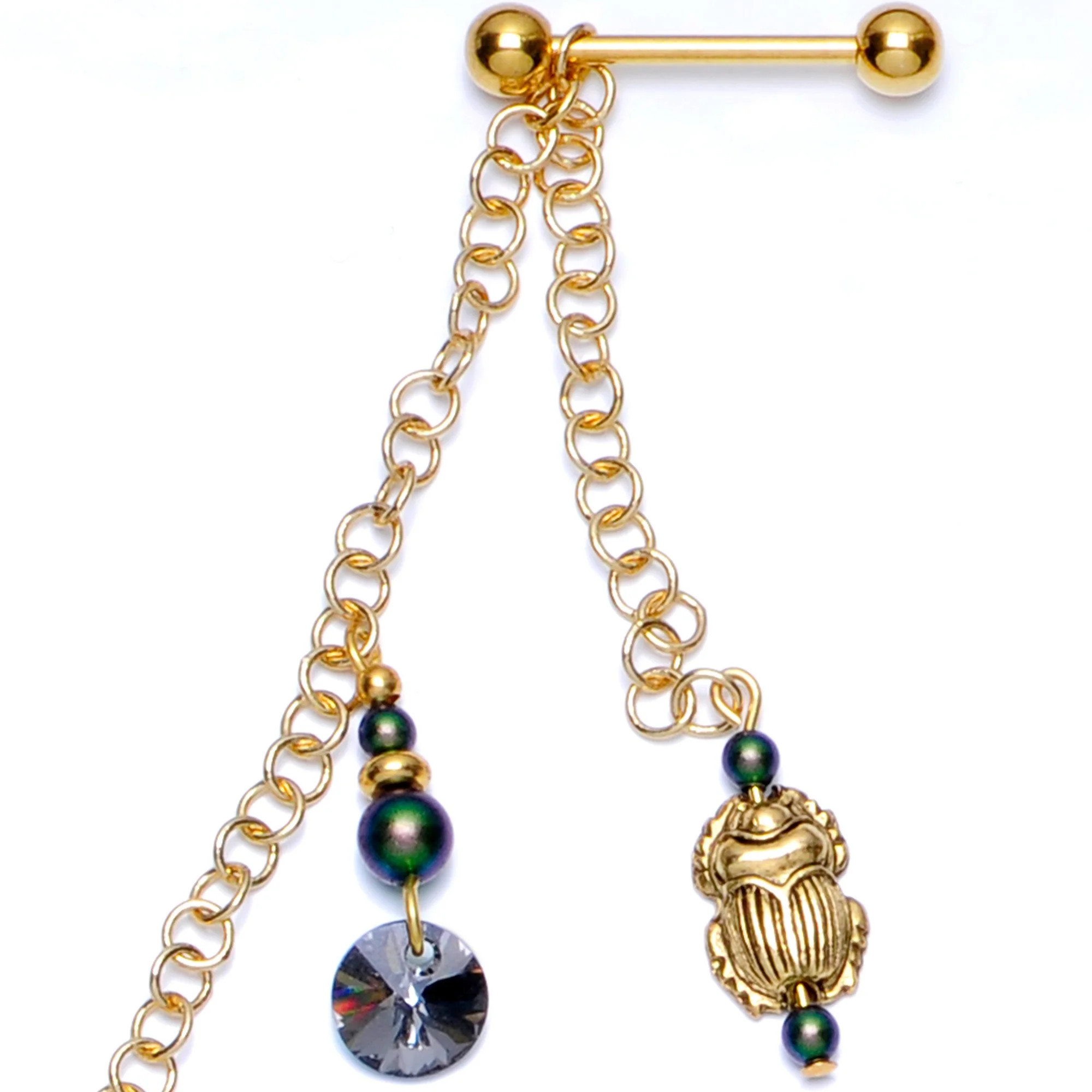 Egyptian Goddess Dangle Nipple Chain Created with Crystals - Image 2