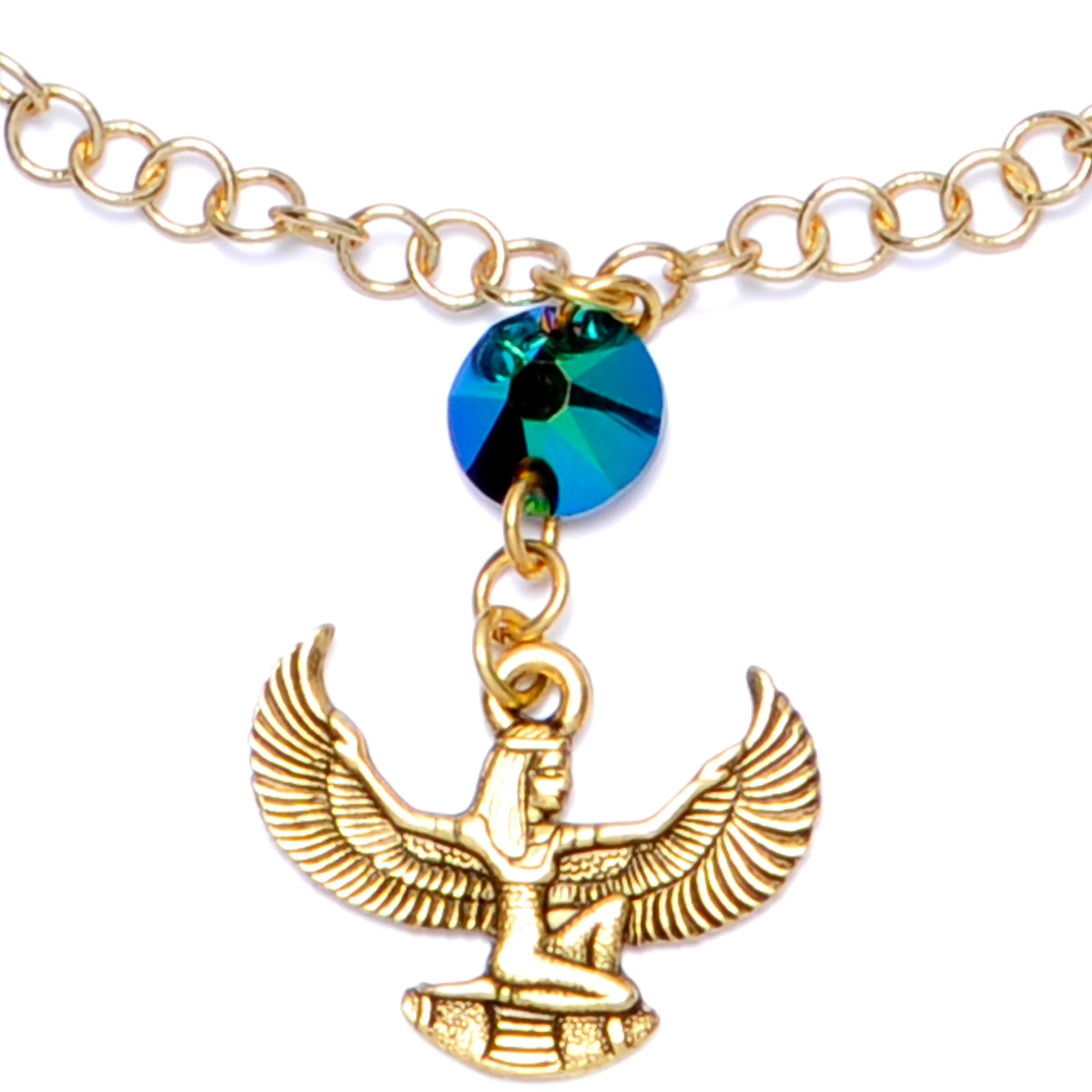 Egyptian Goddess Dangle Nipple Chain Created with Crystals - Image 3