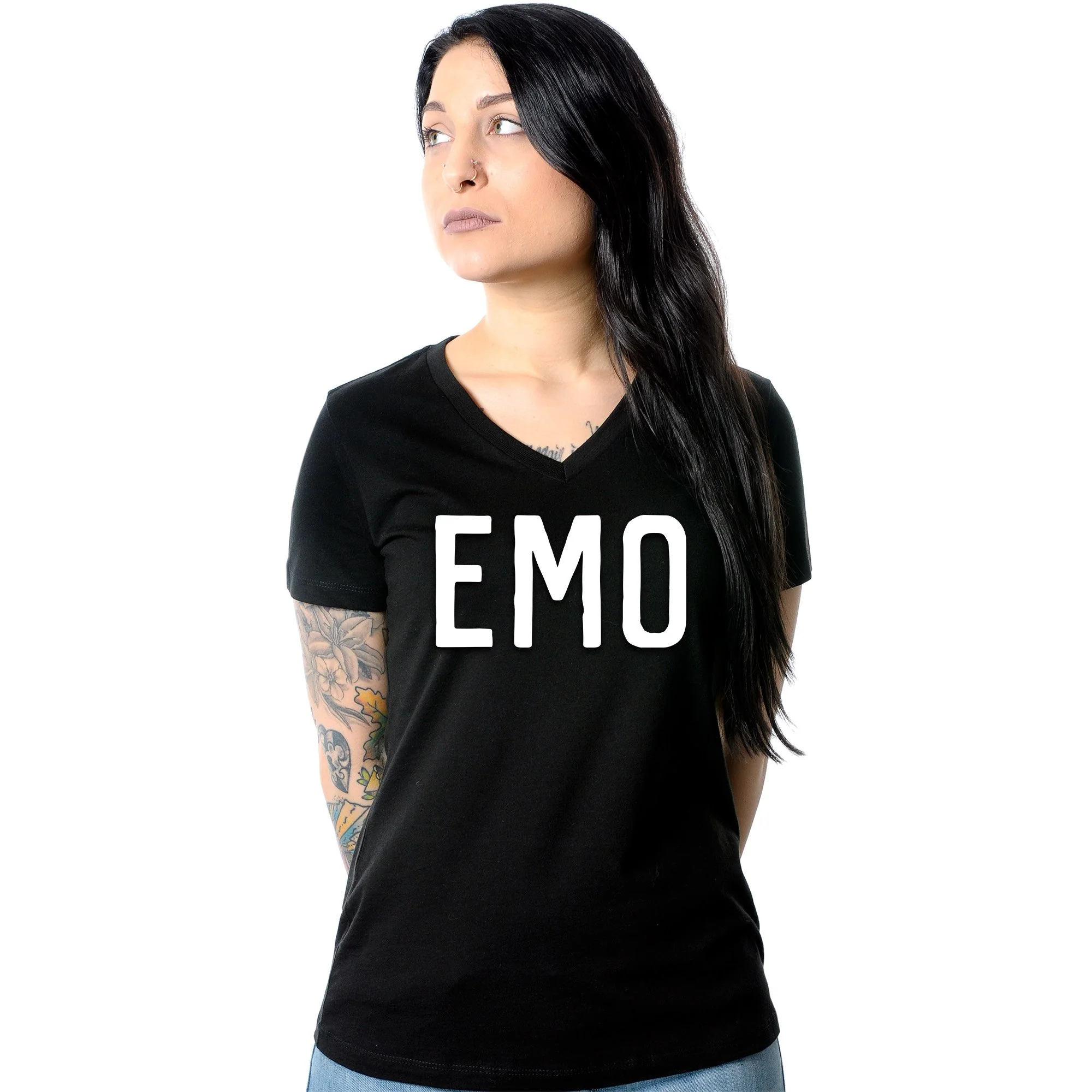 Emo Tapered V-Neck Tee Shirt