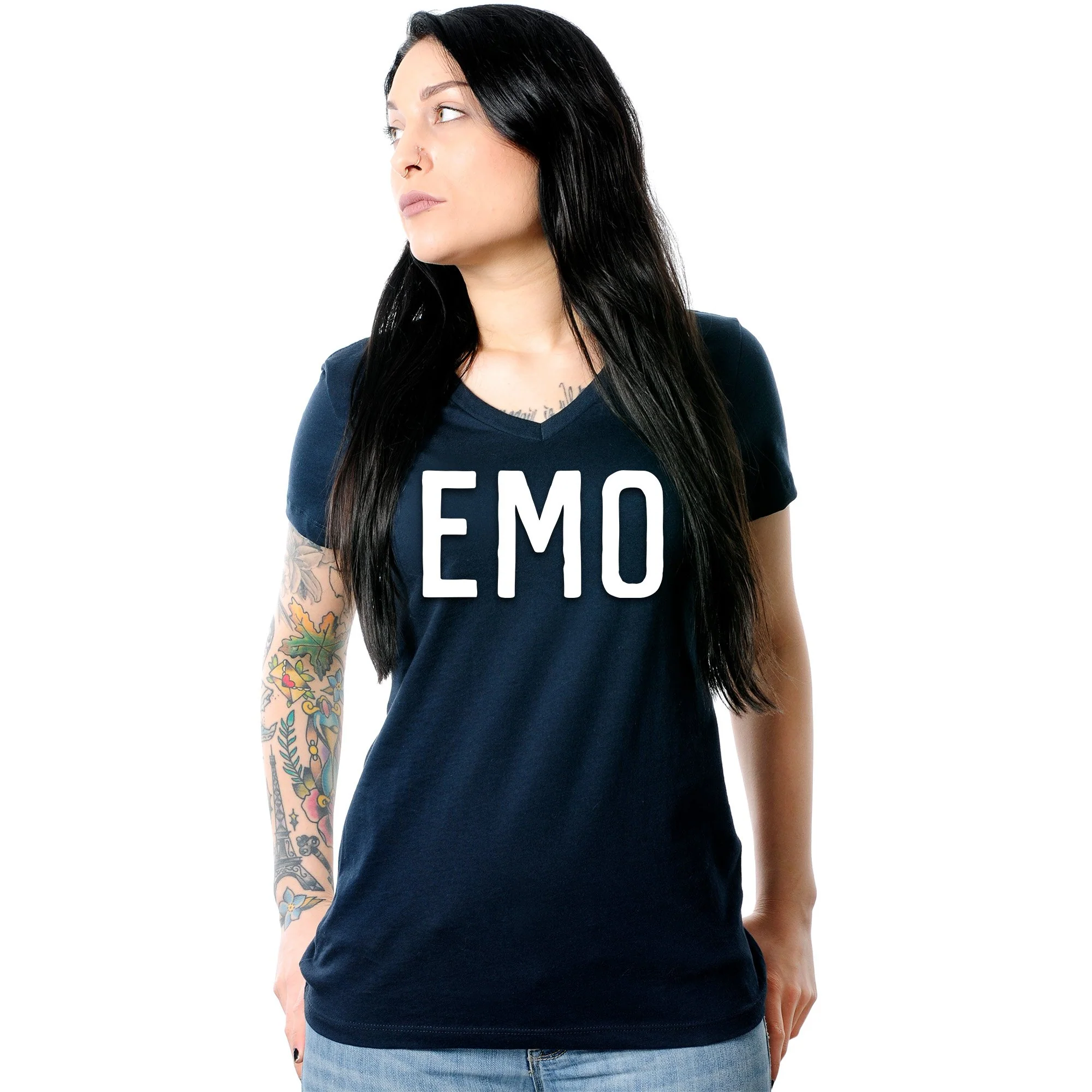 Emo Tapered V-Neck Tee Shirt - Image 8