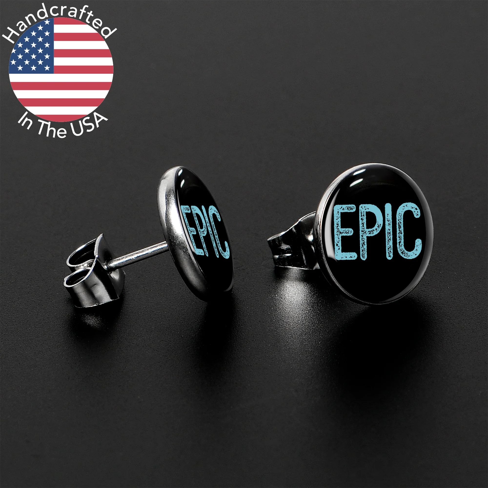 Epic Blue Stud Earrings - Image 3