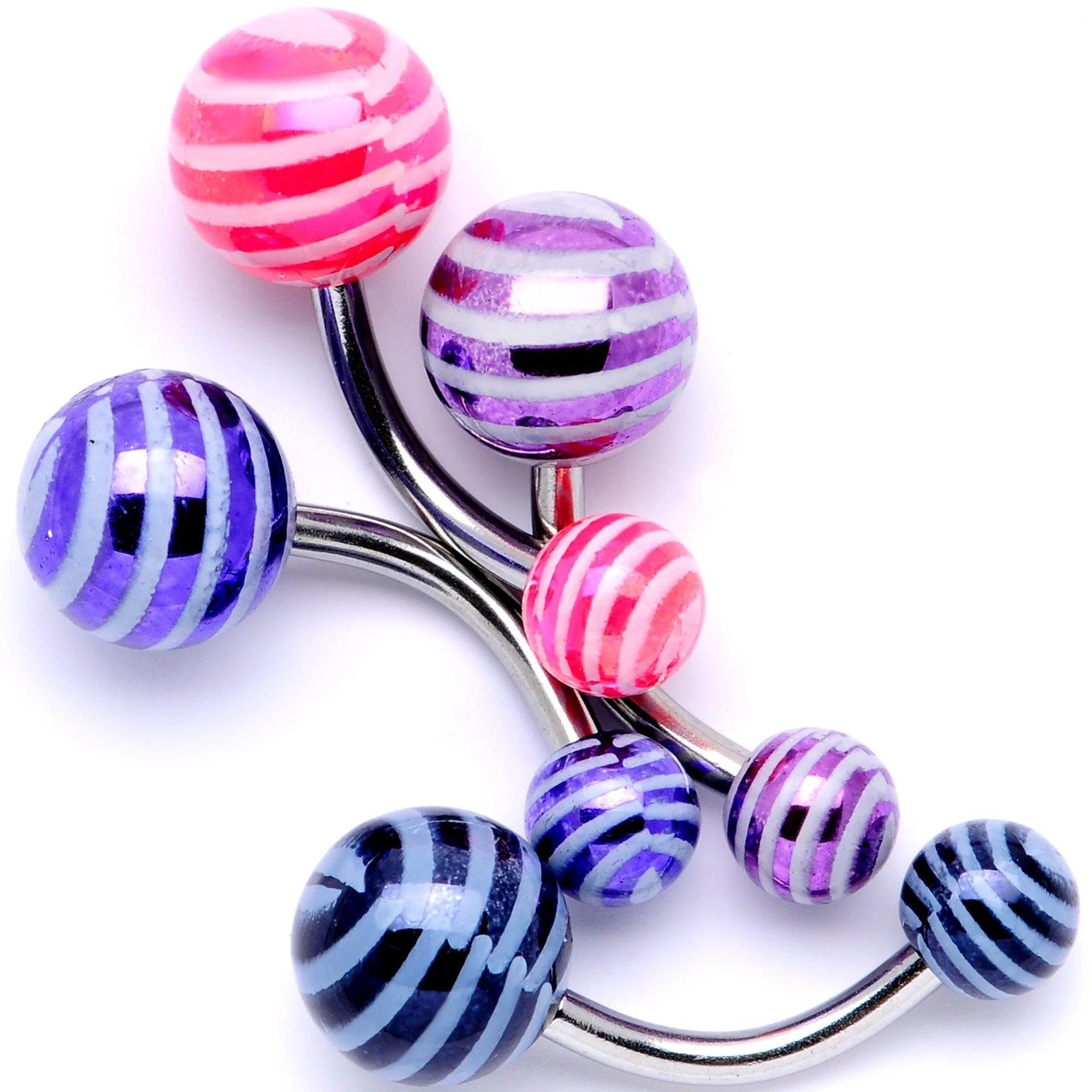 Evening of Color Zig Zag Party Pack Belly Ring Set of 4 - Image 2